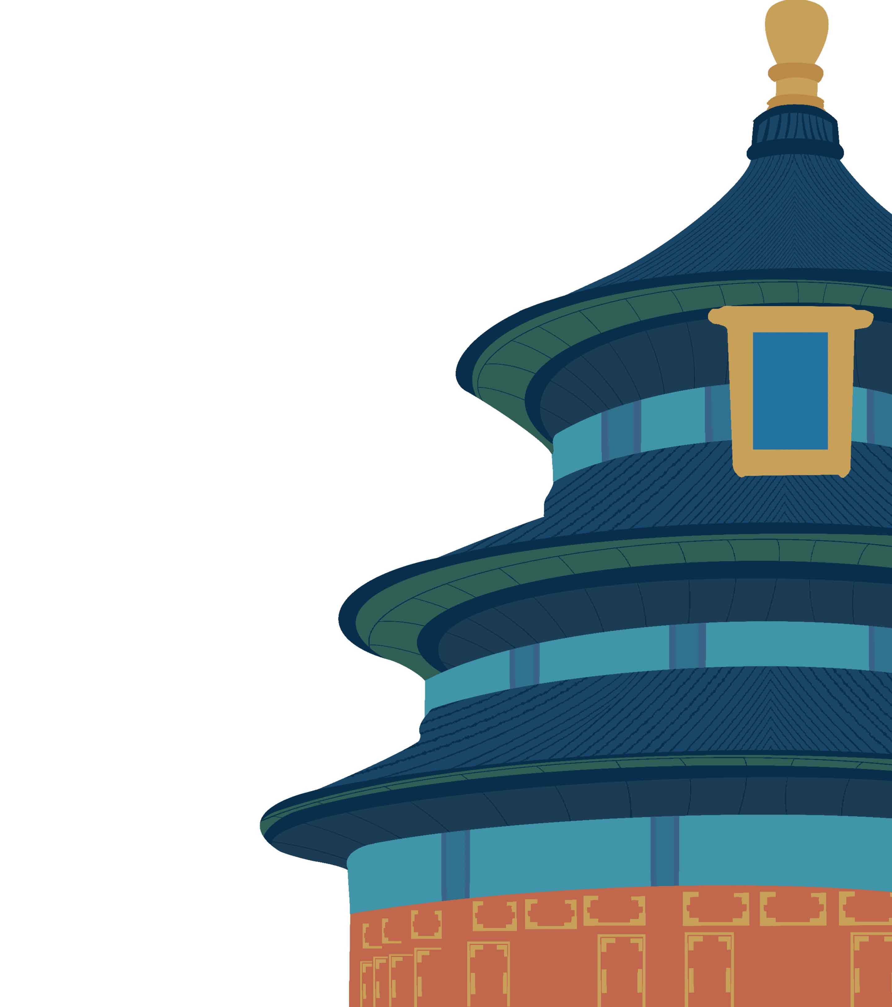 手绘北京天坛元素