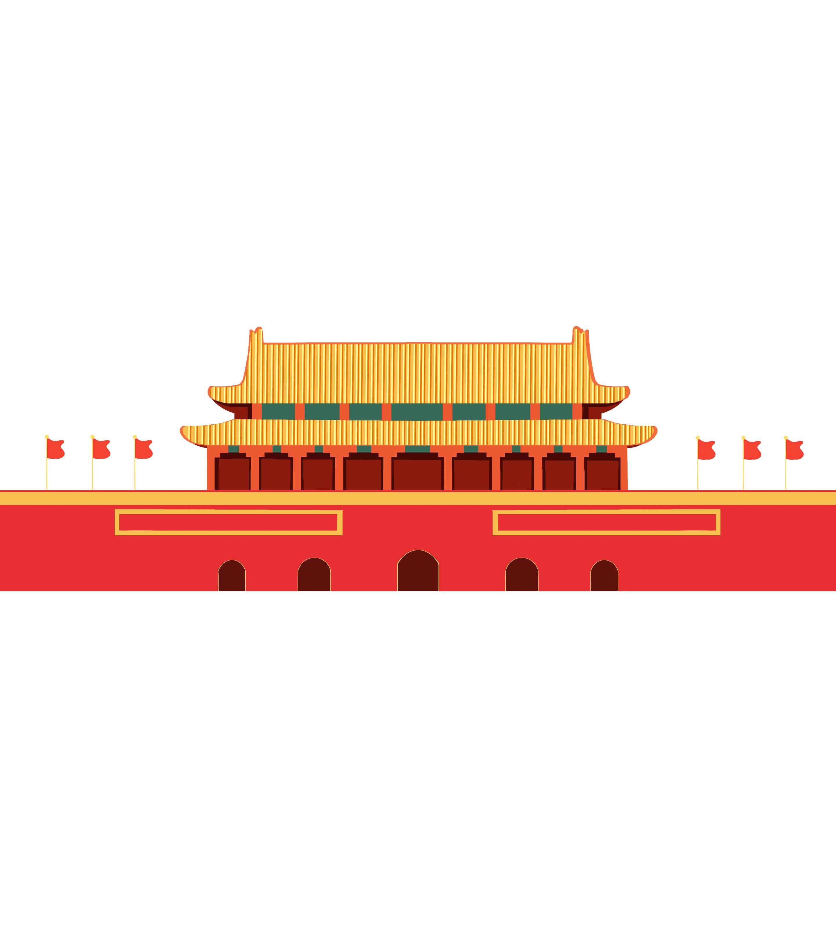 红色北京天安门元素