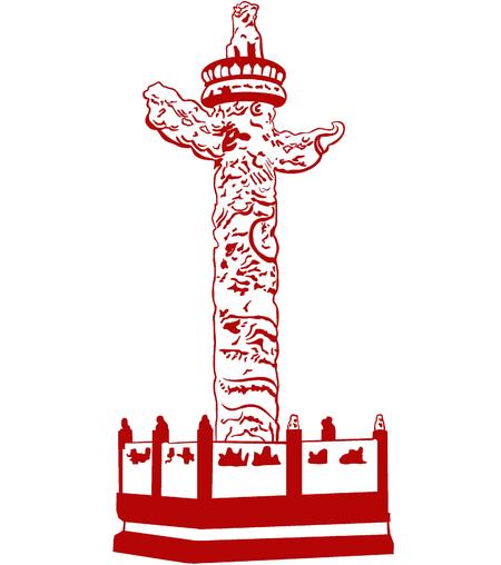 手绘党建华表柱元素