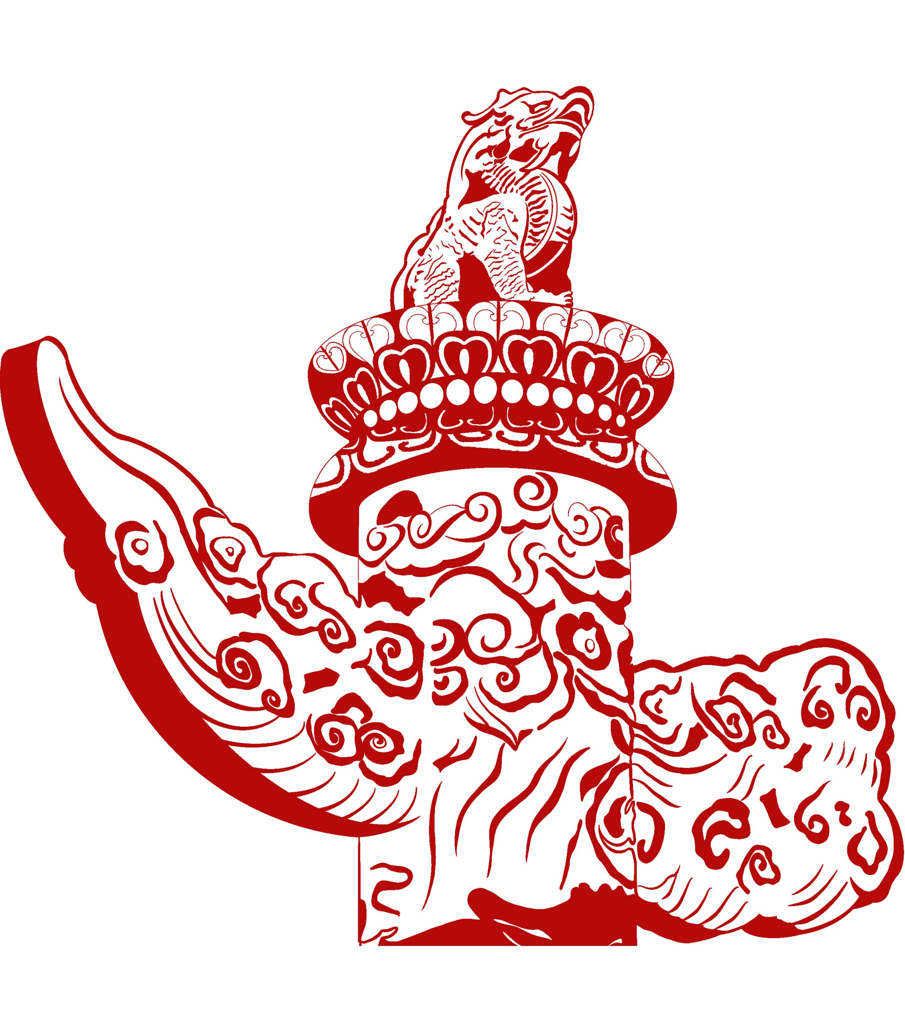 党建石狮华表柱元素