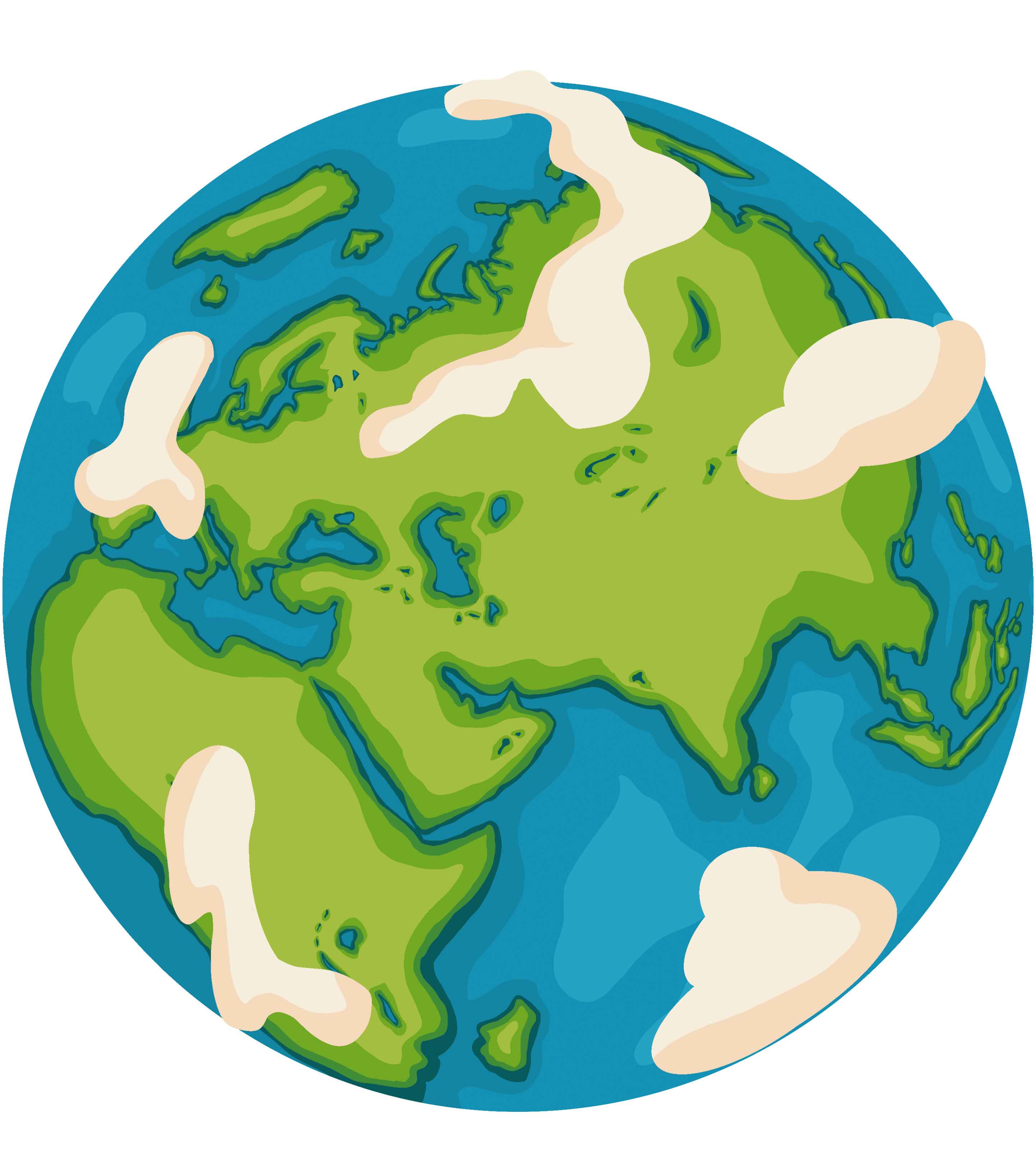 手绘世界地球日地球元素