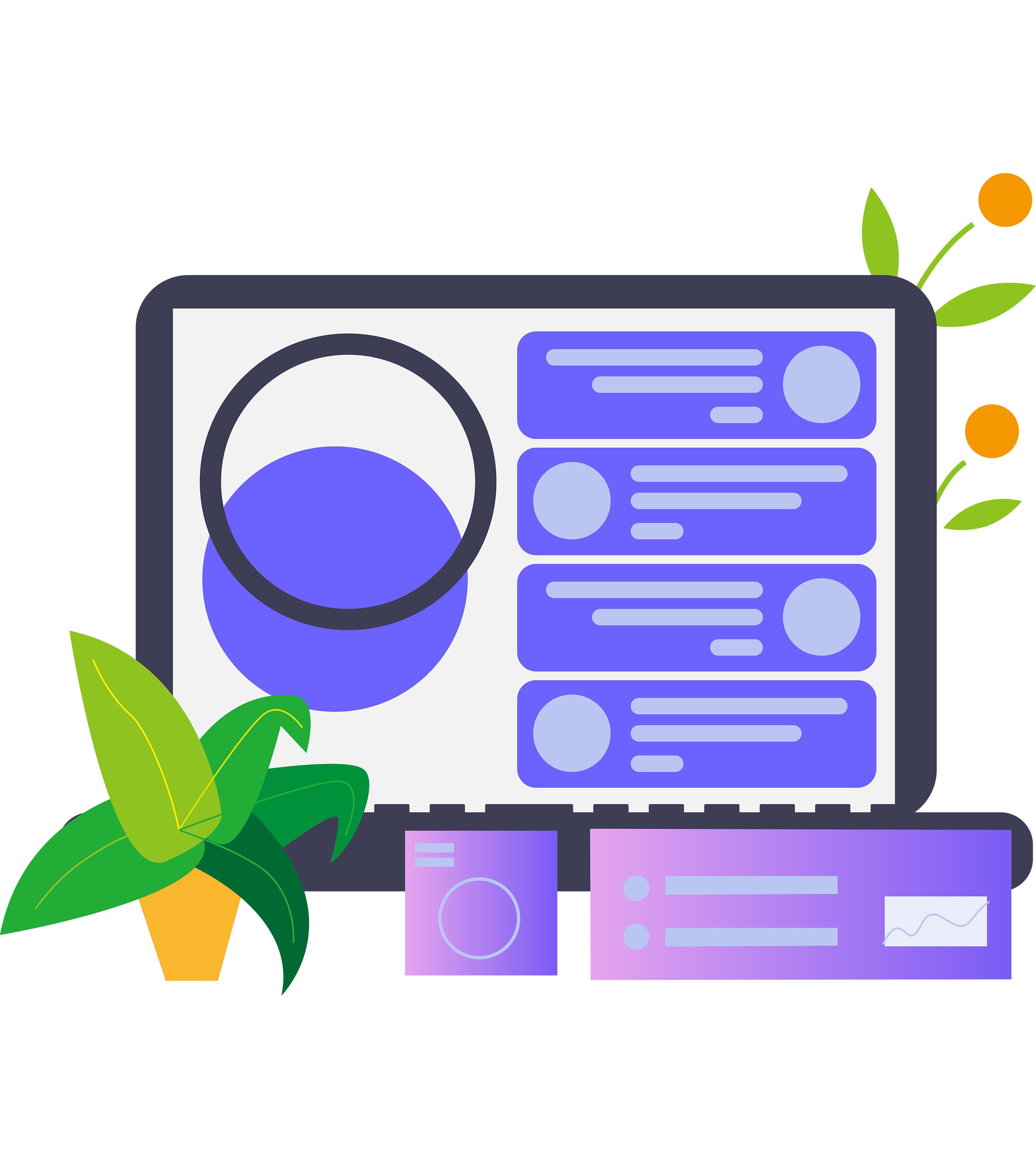 蓝色工作总结电脑元素