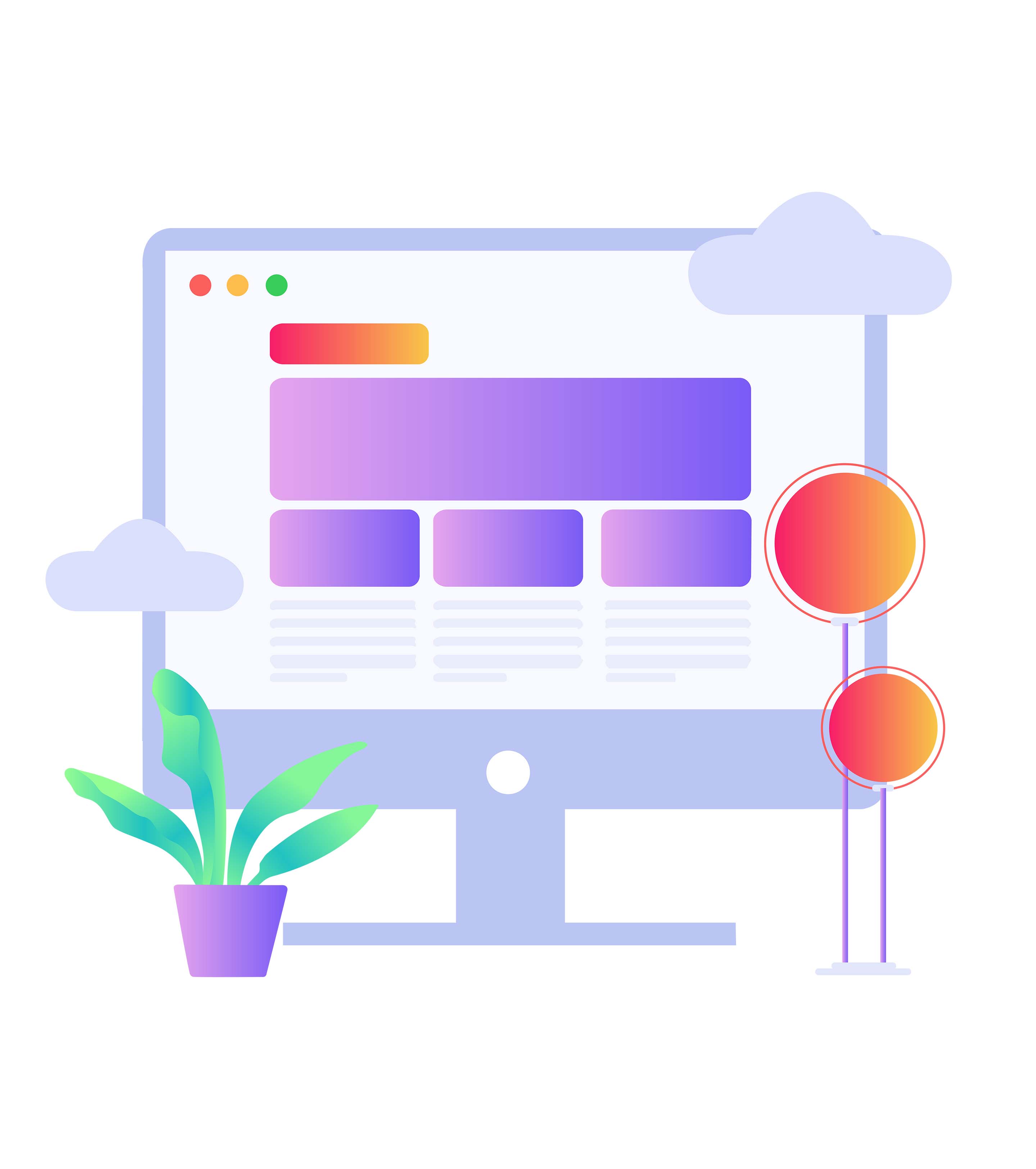 紫色电脑工作总结元素