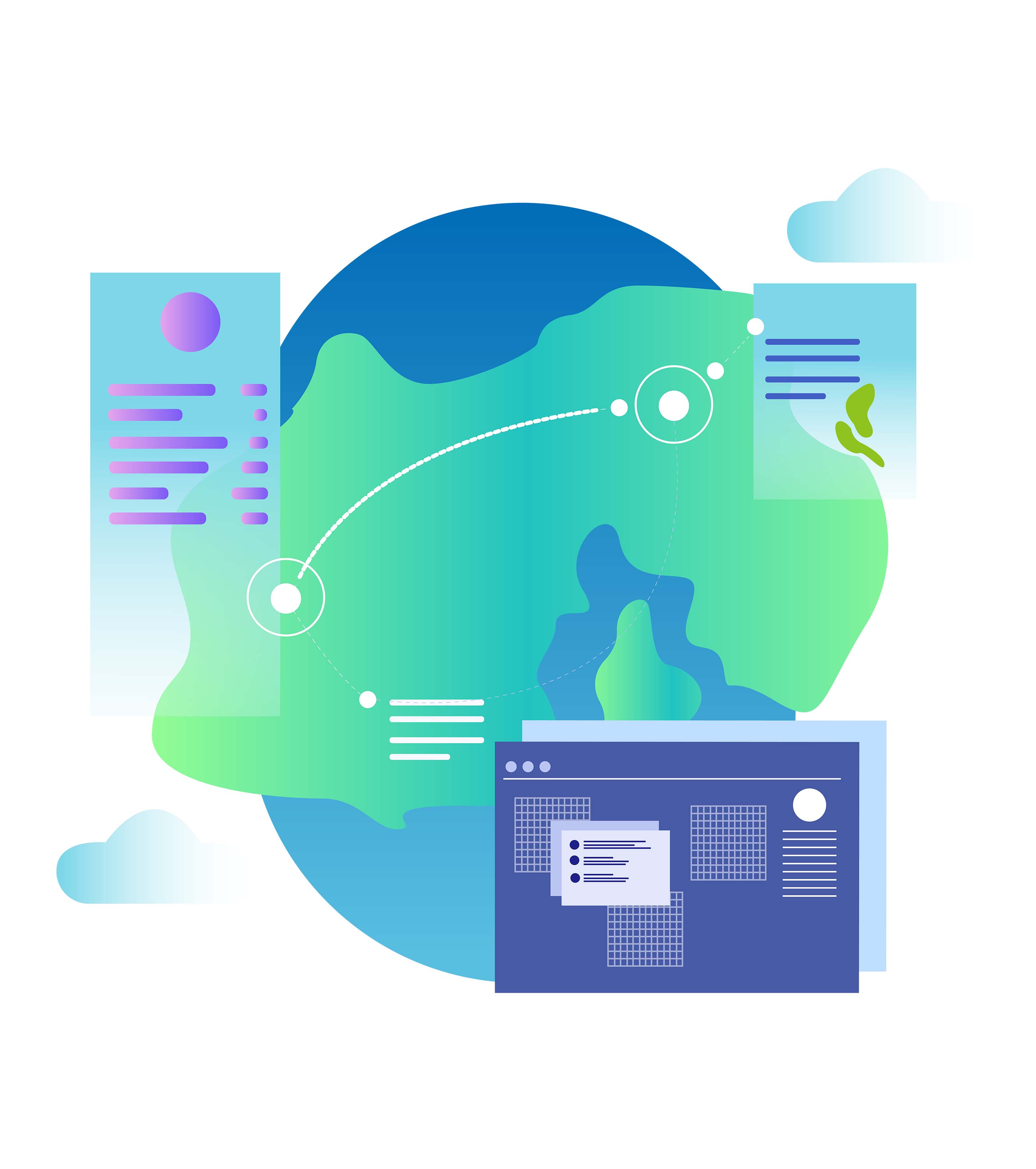 蓝色全球工作总结元素