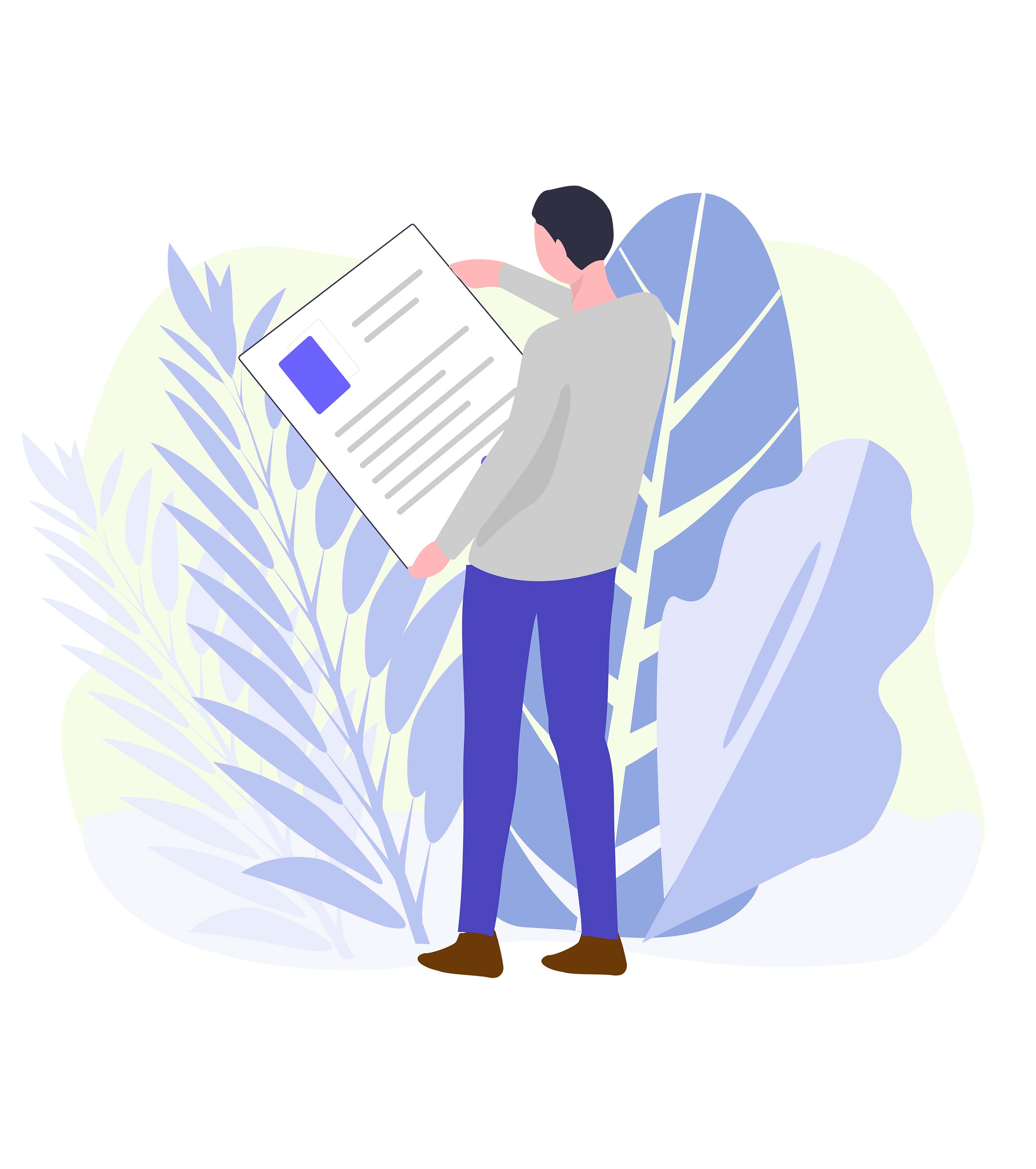 蓝色男孩工作总结文件元素