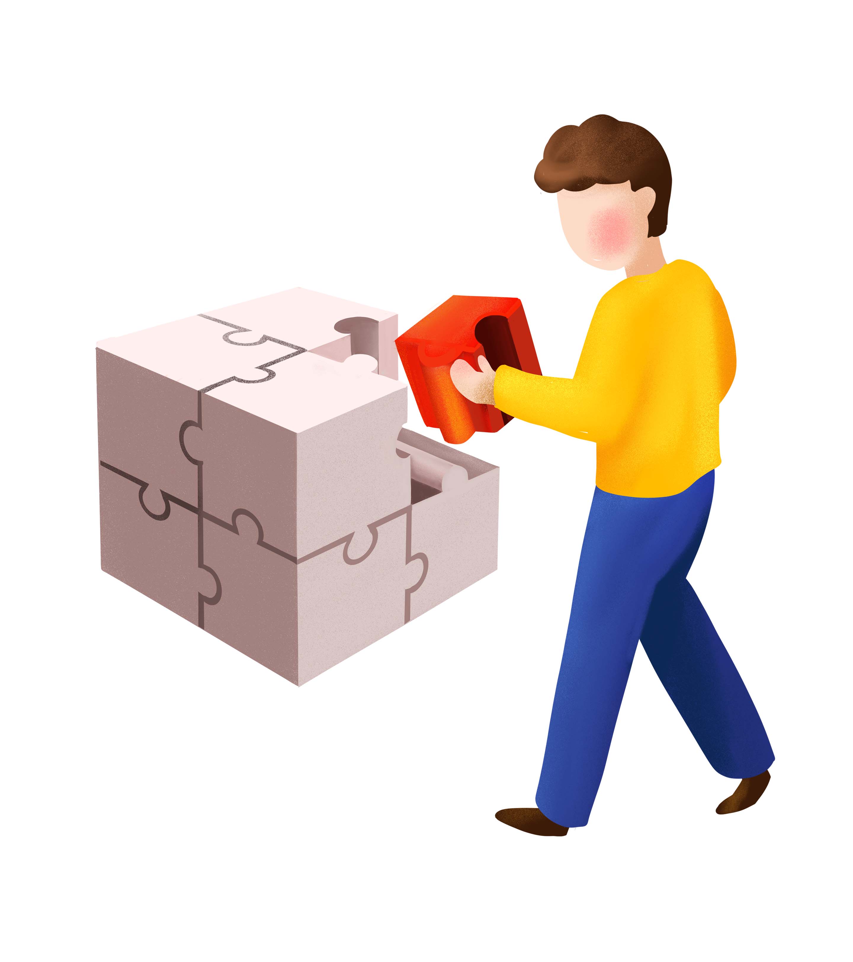 黄色男孩策划思维人物元素