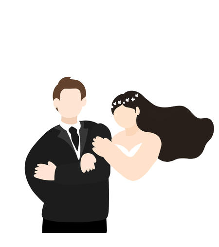 浪漫新郎新娘元素