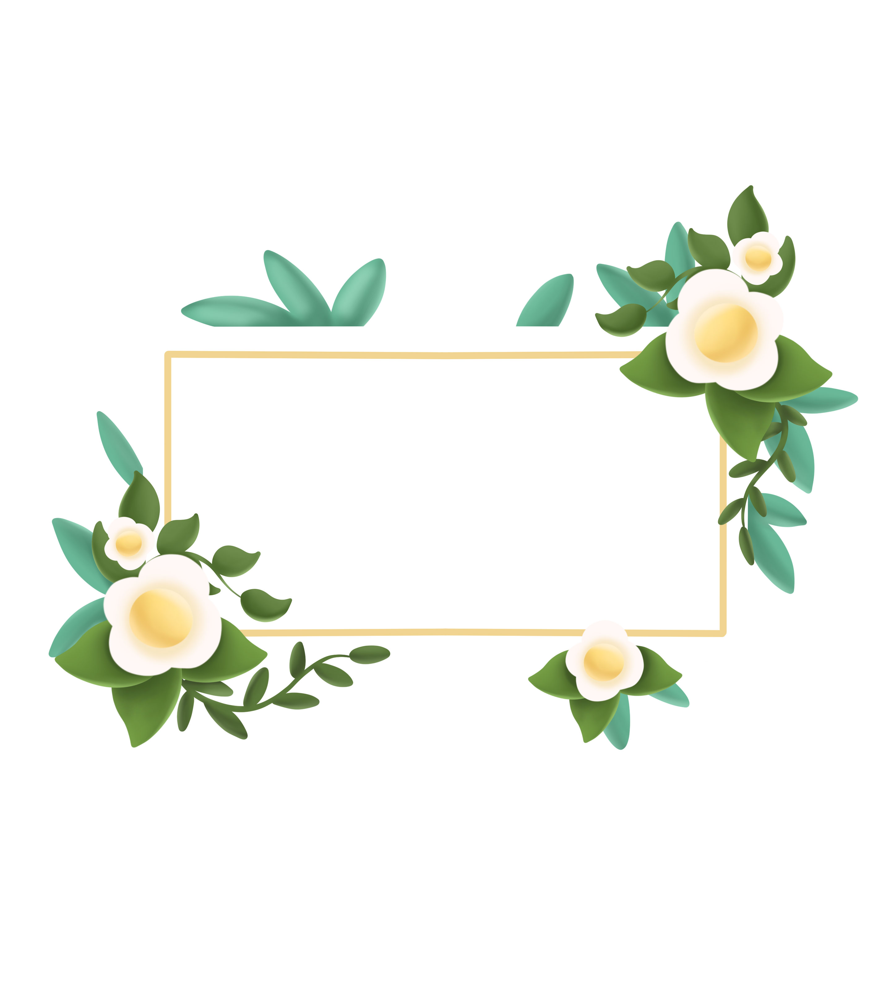 绿色花朵边框元素