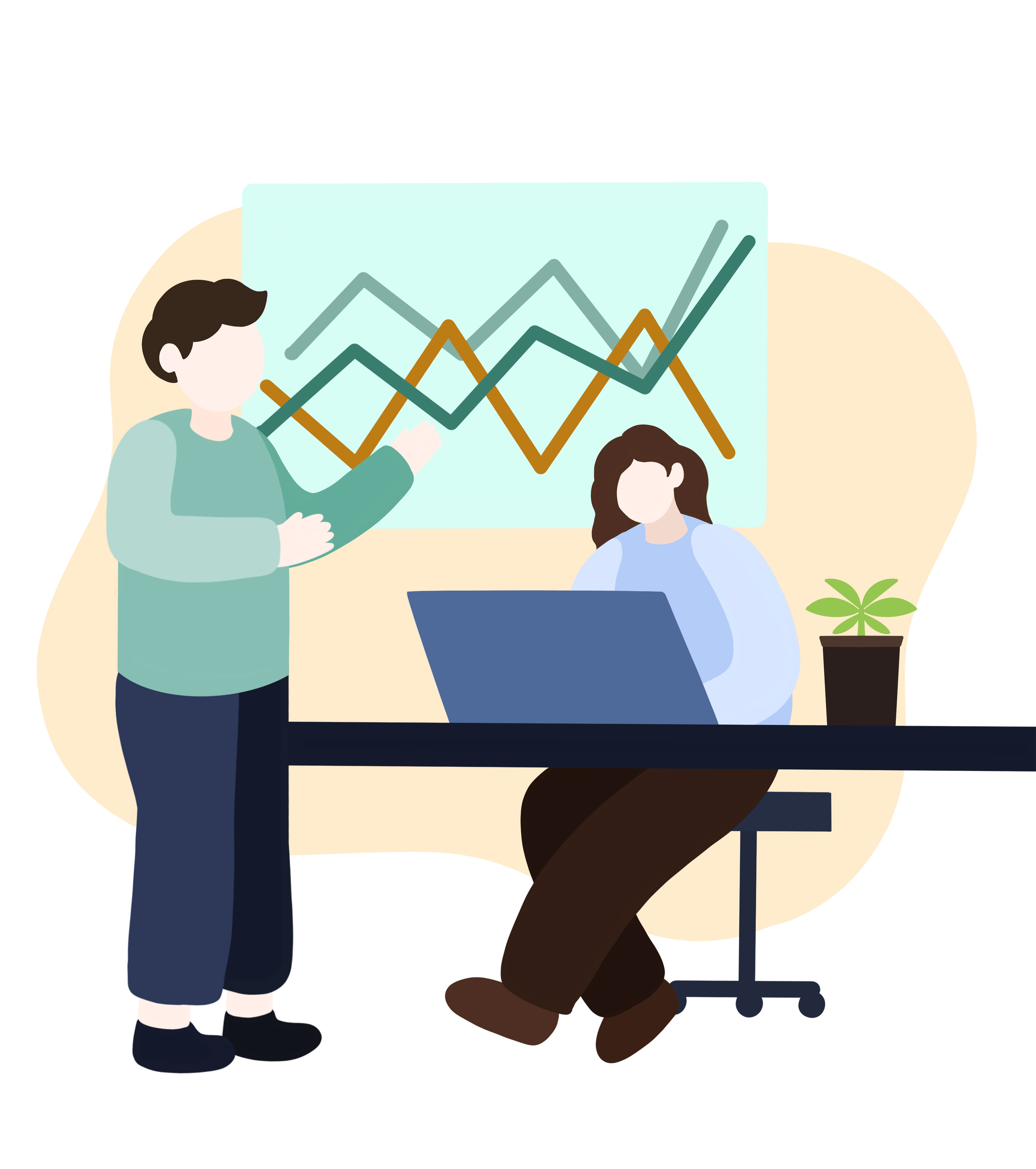 绿色职场数据分析元素