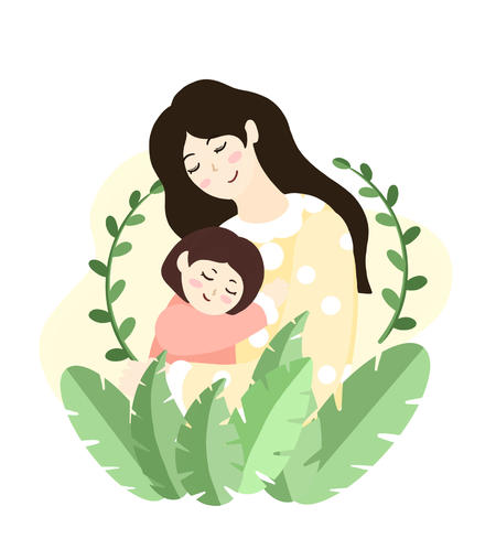 绿色温馨唯美母亲节元素