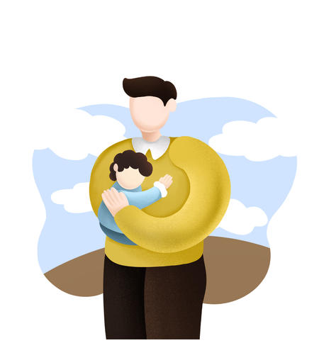 黄色简约父亲节元素