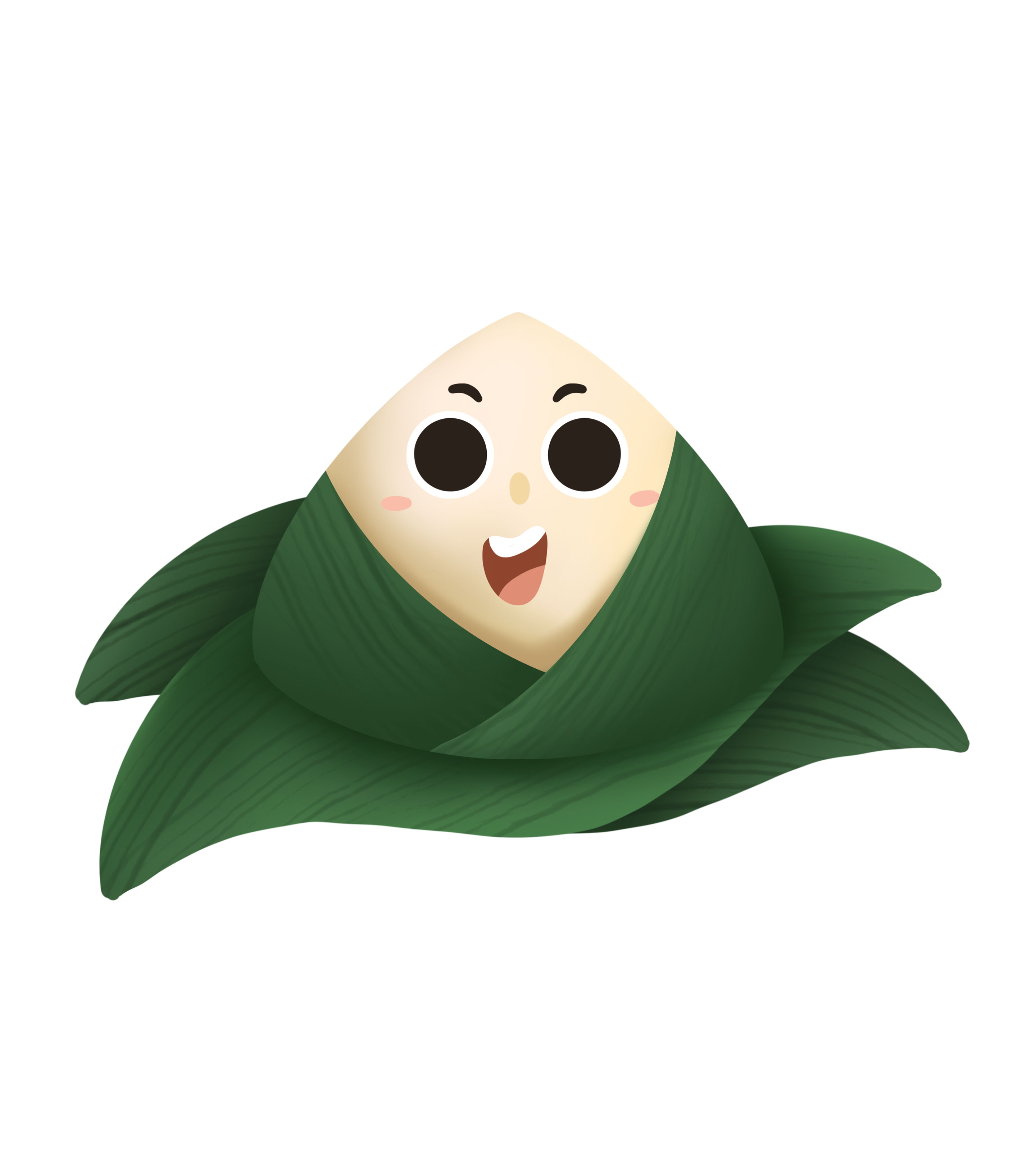 卡通手绘端午微笑粽子元素