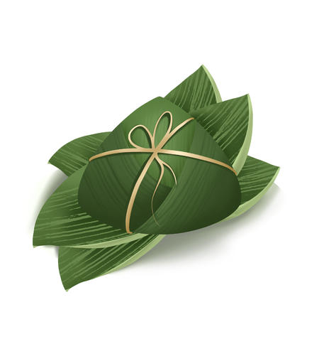 绿色手绘端午节粽子元素