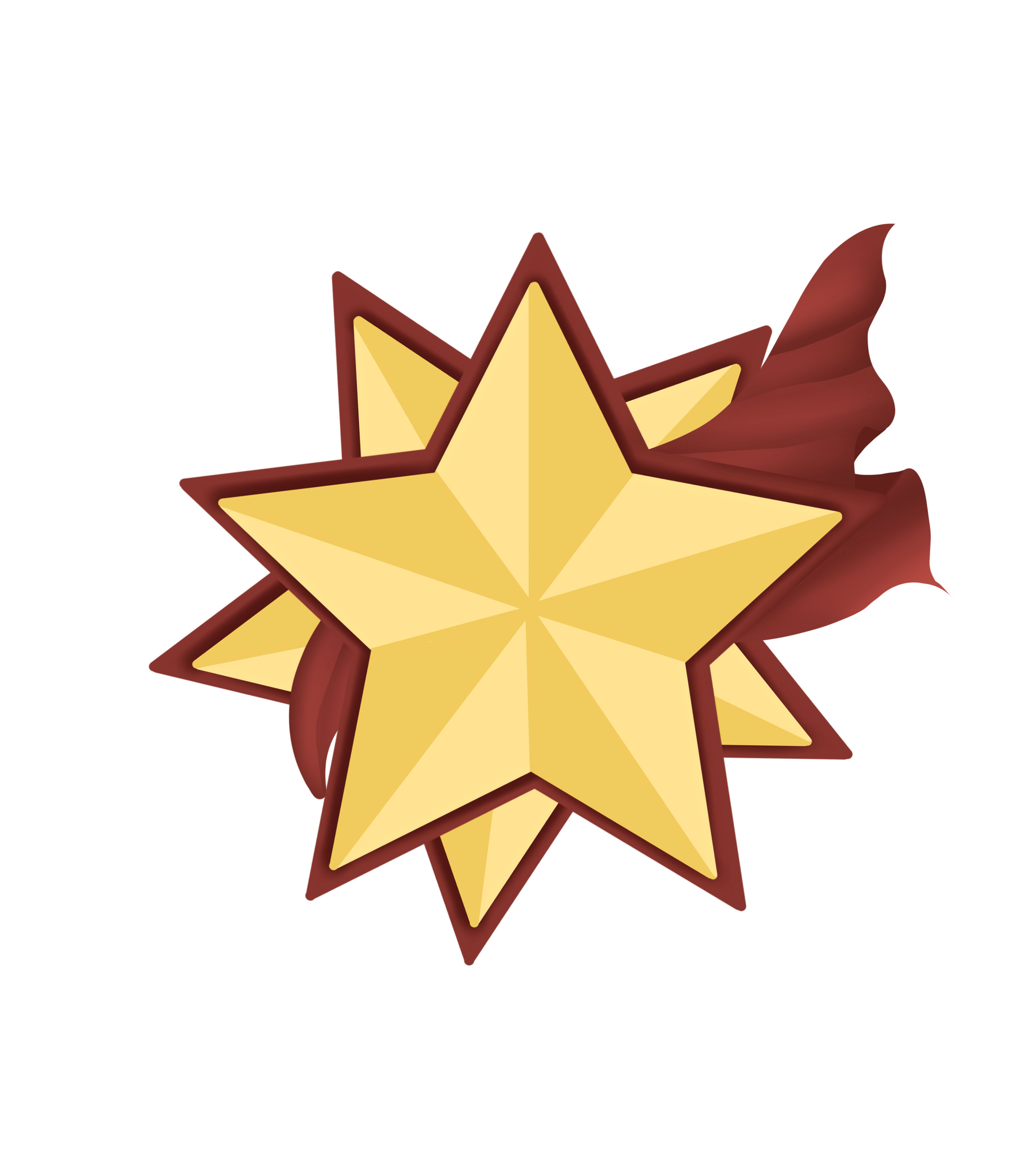 手绘党政五角星飘带元素