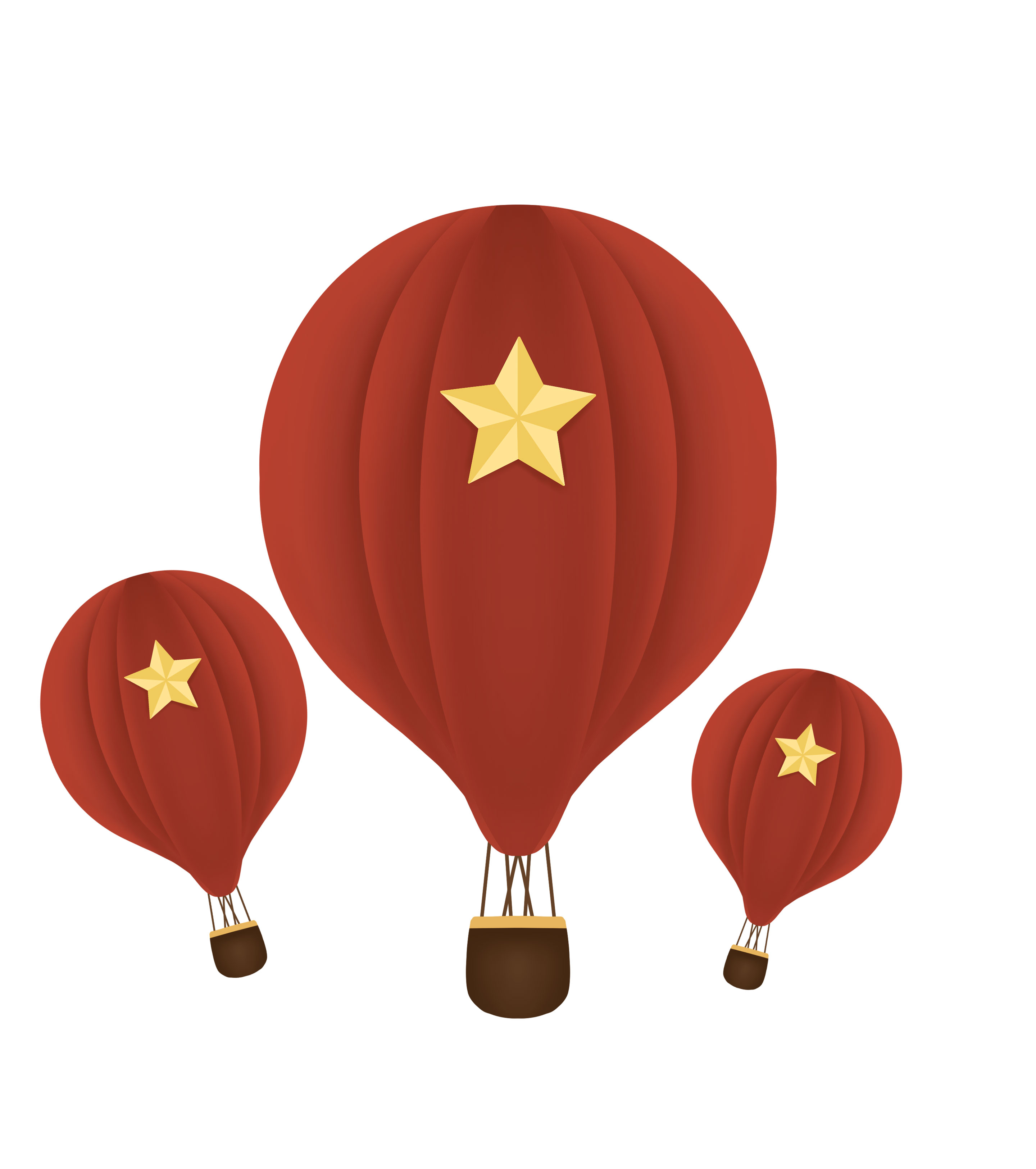 党政五角星热气球元素