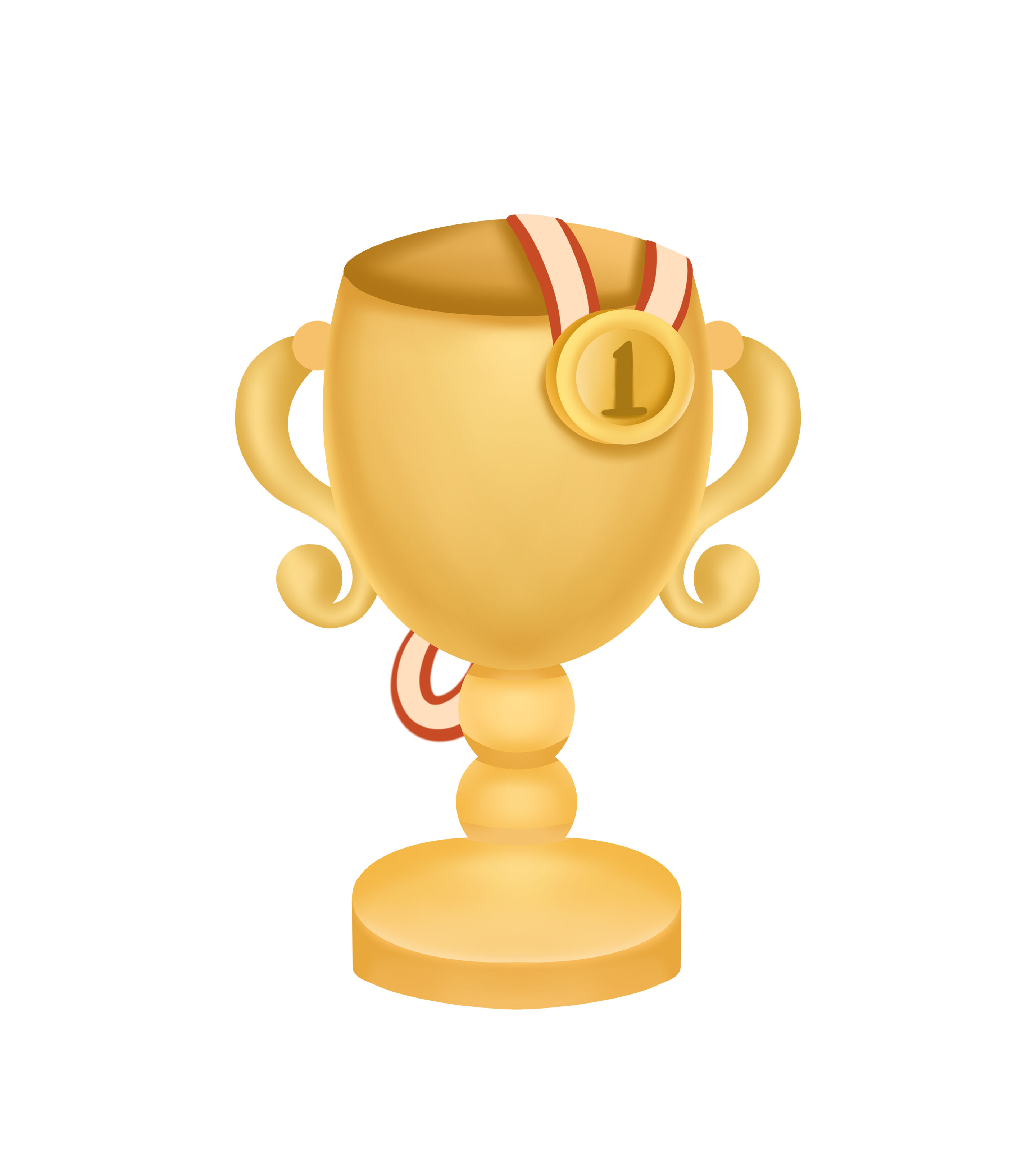 黄色奖杯元素