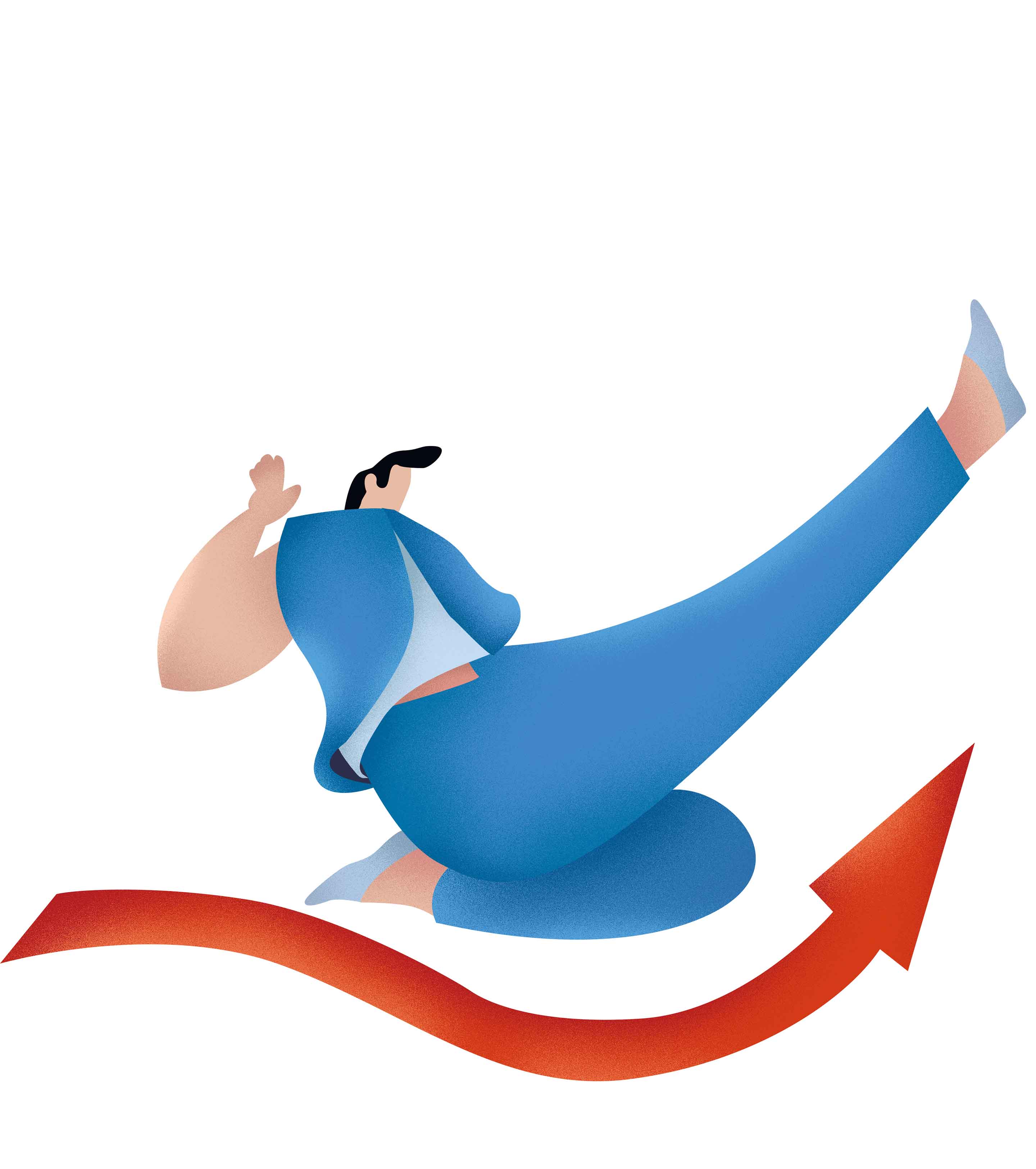 蓝色职场男士手绘元素