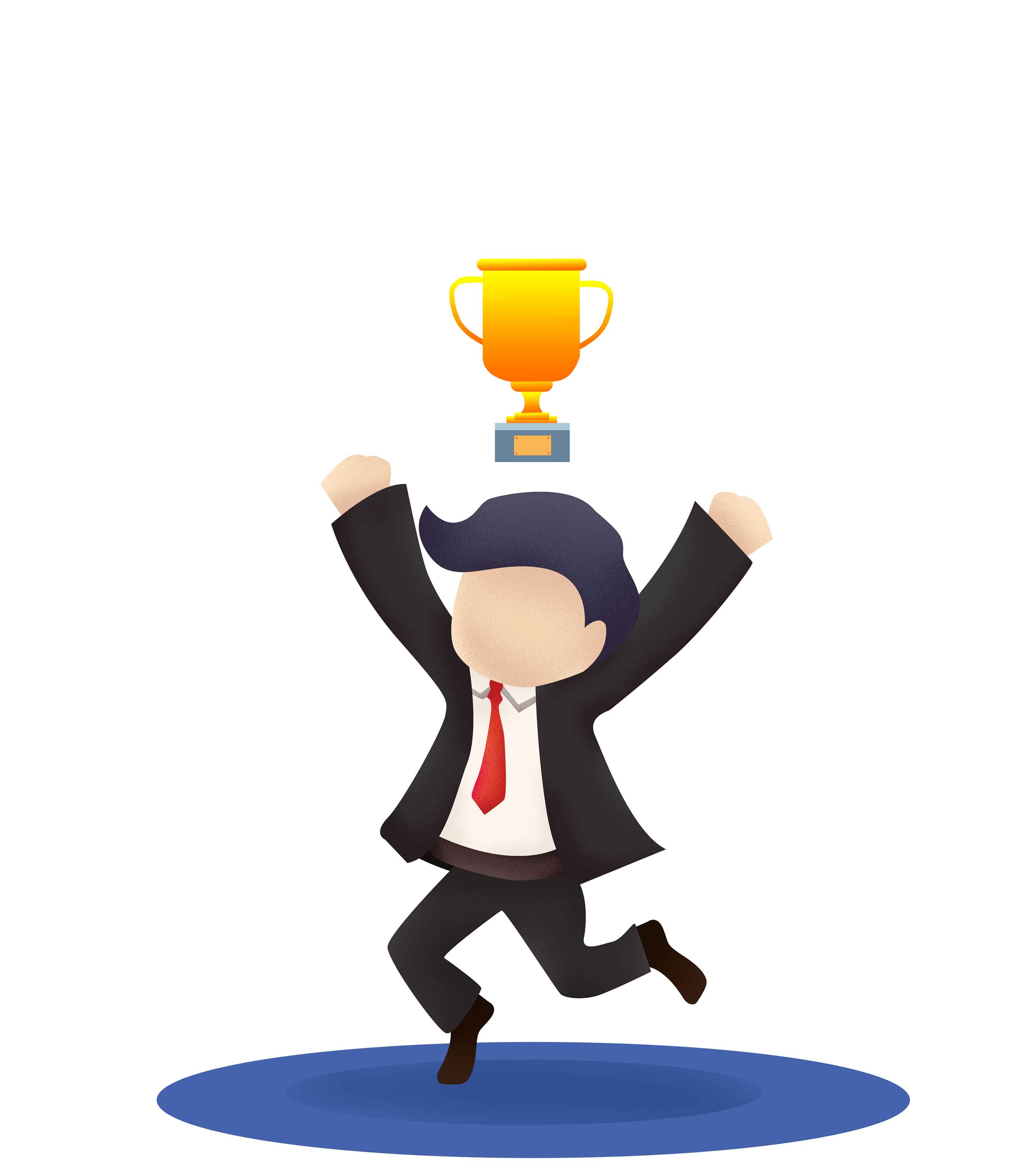 卡通手绘销售冠军元素