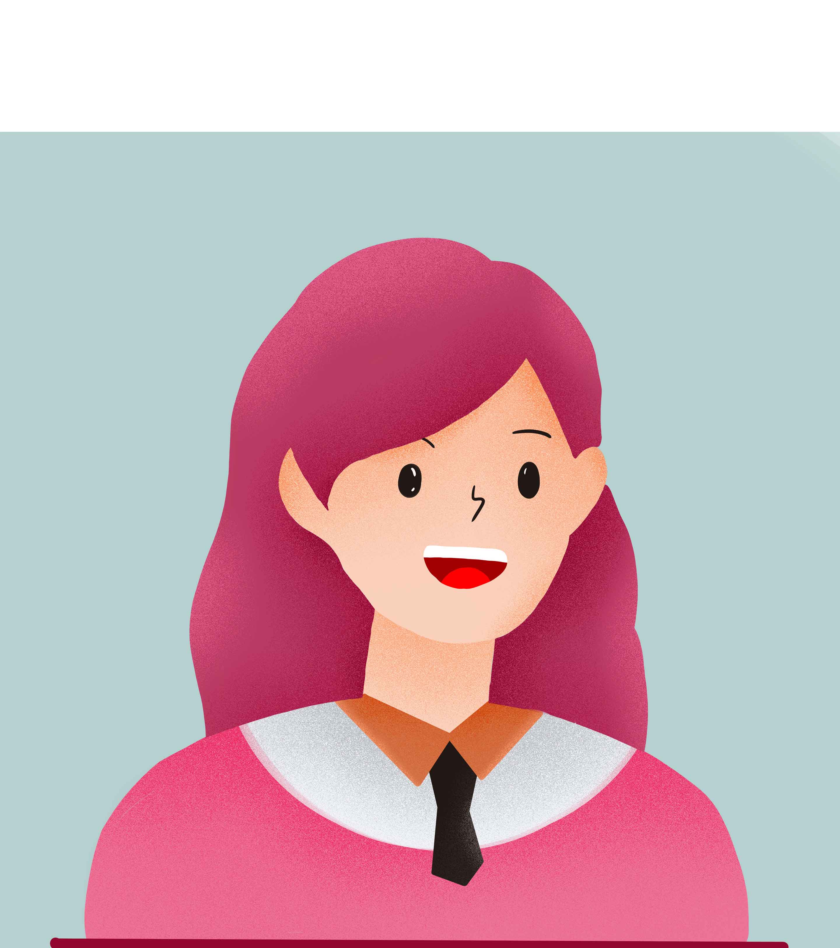 粉色可爱女孩手绘元素