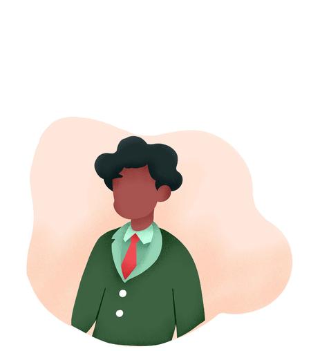 绿色小男孩手绘元素