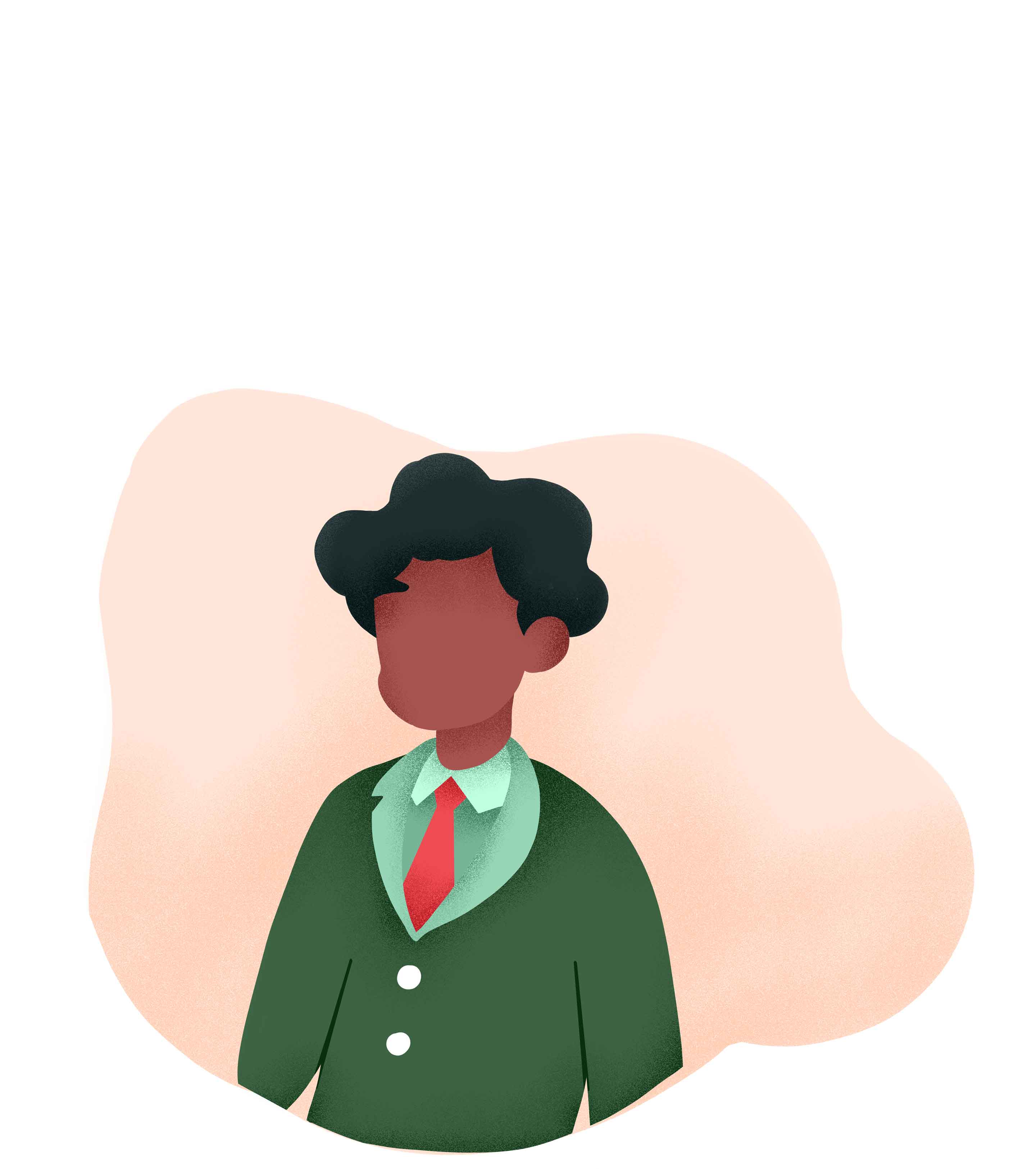 绿色小男孩手绘元素