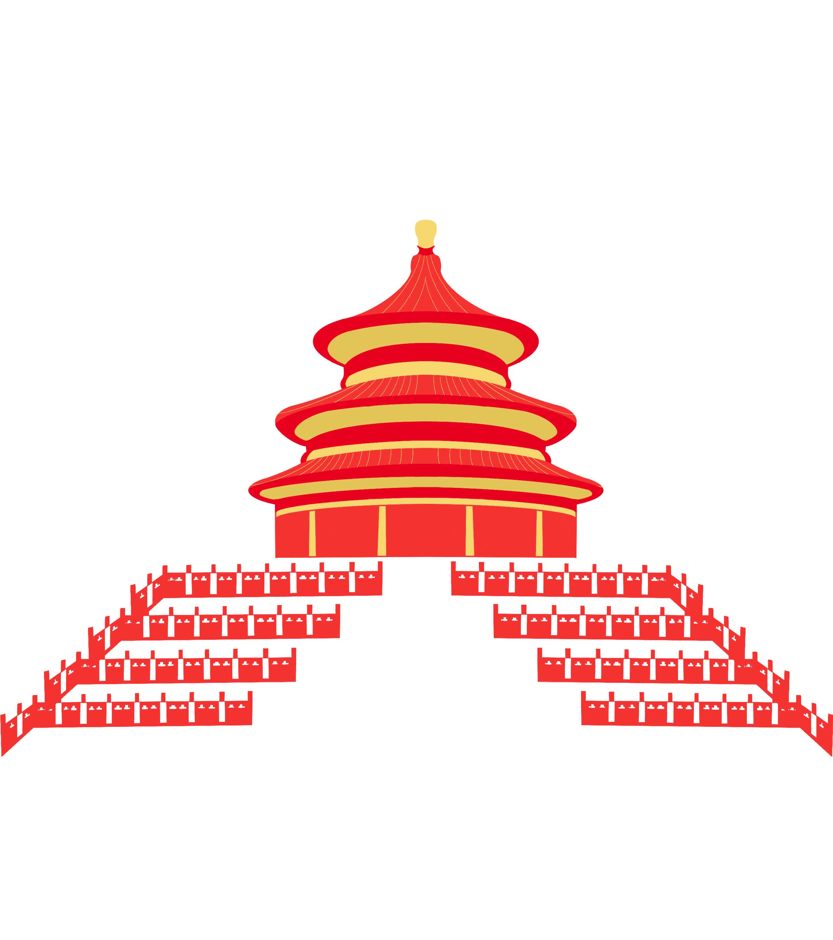 手绘党建天安门元素