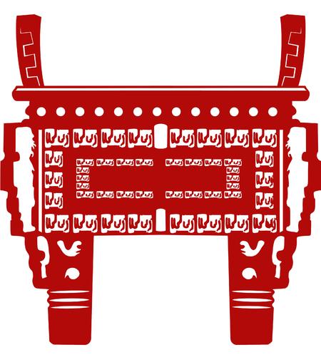红色古代器具元素
