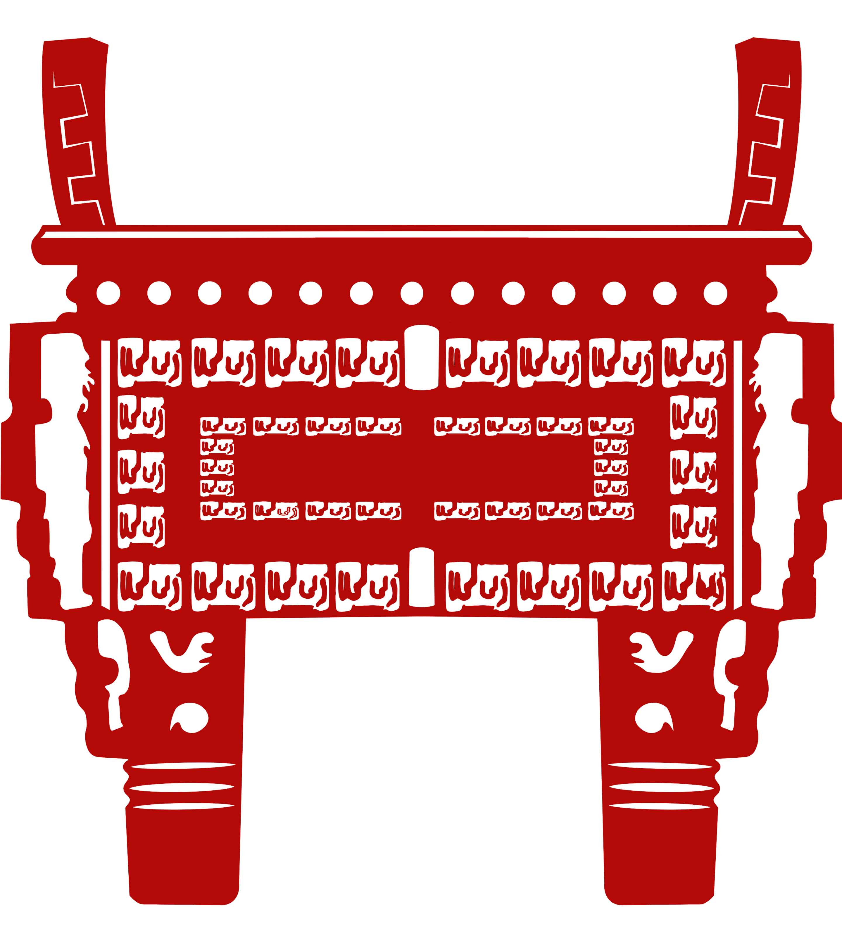 红色古代器具元素