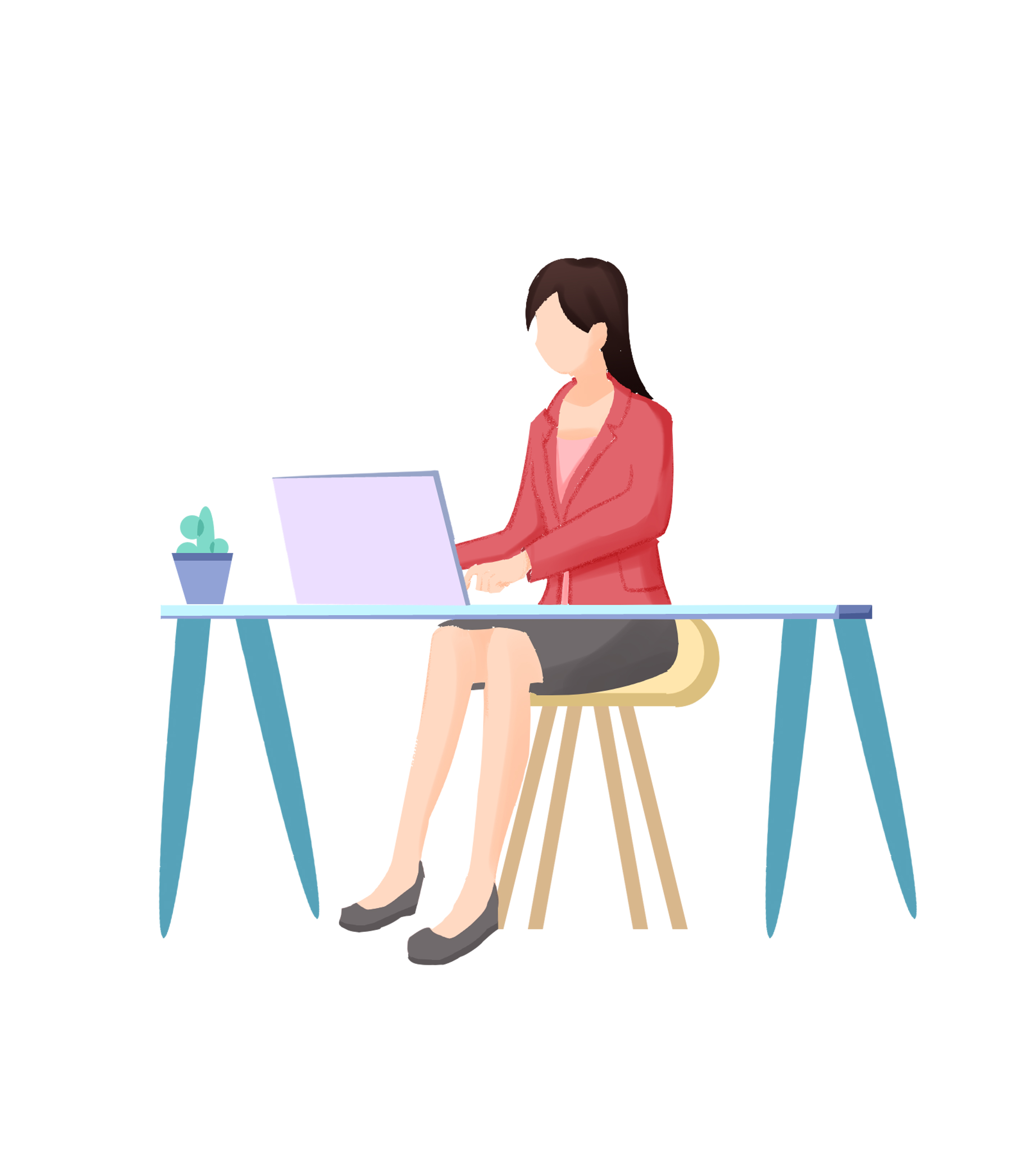 年轻工作的女人