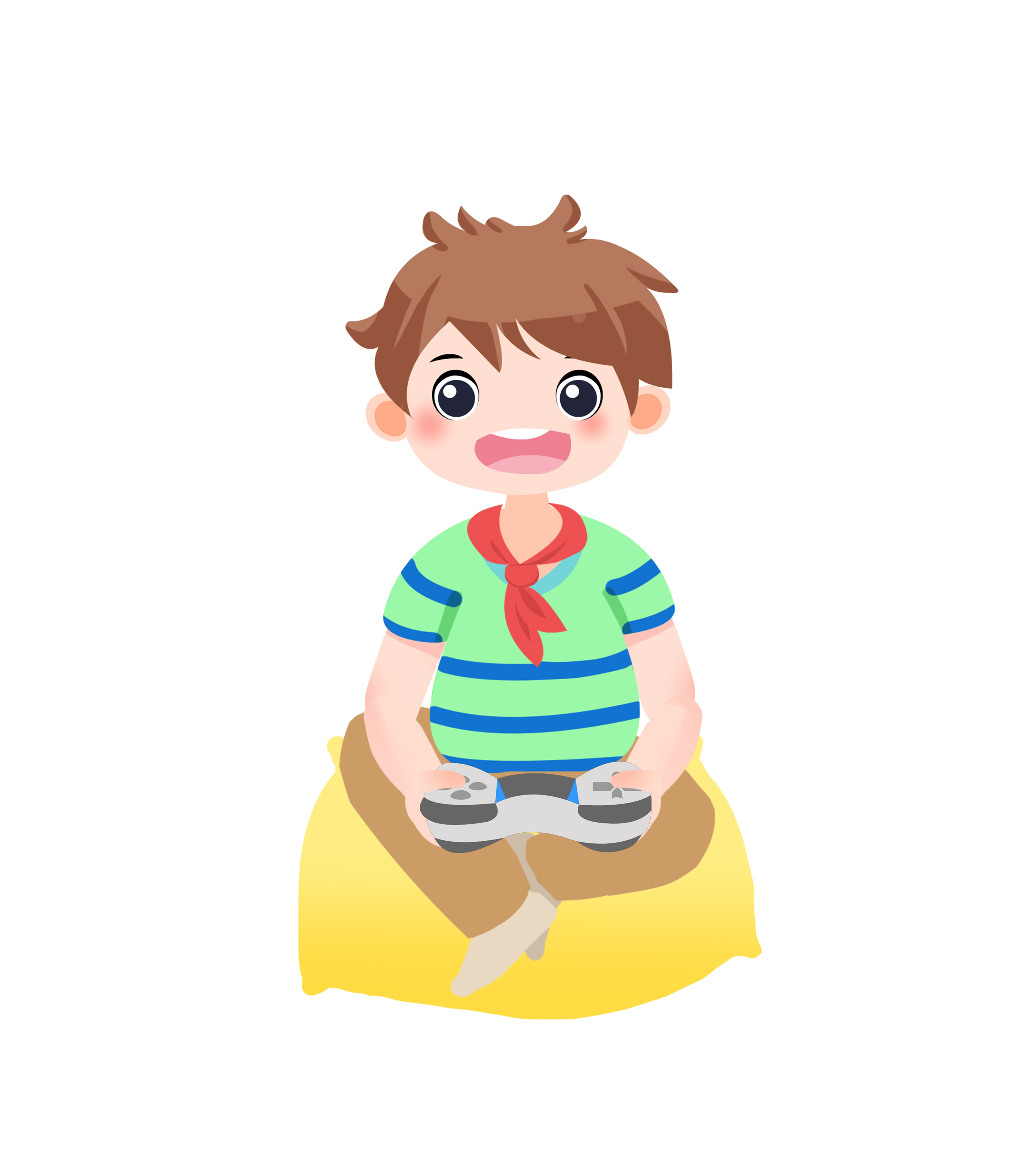 儿童节玩游戏的小男孩