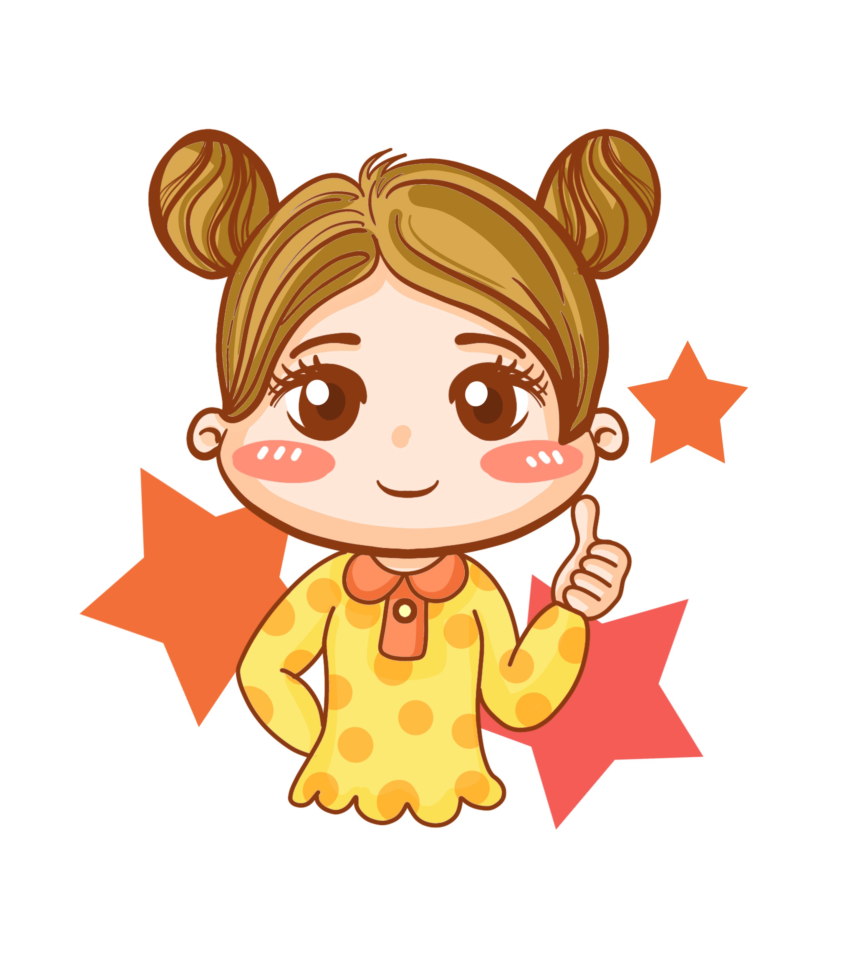 点赞可爱女孩元素