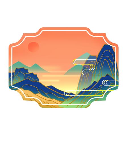 国风意境山水元素