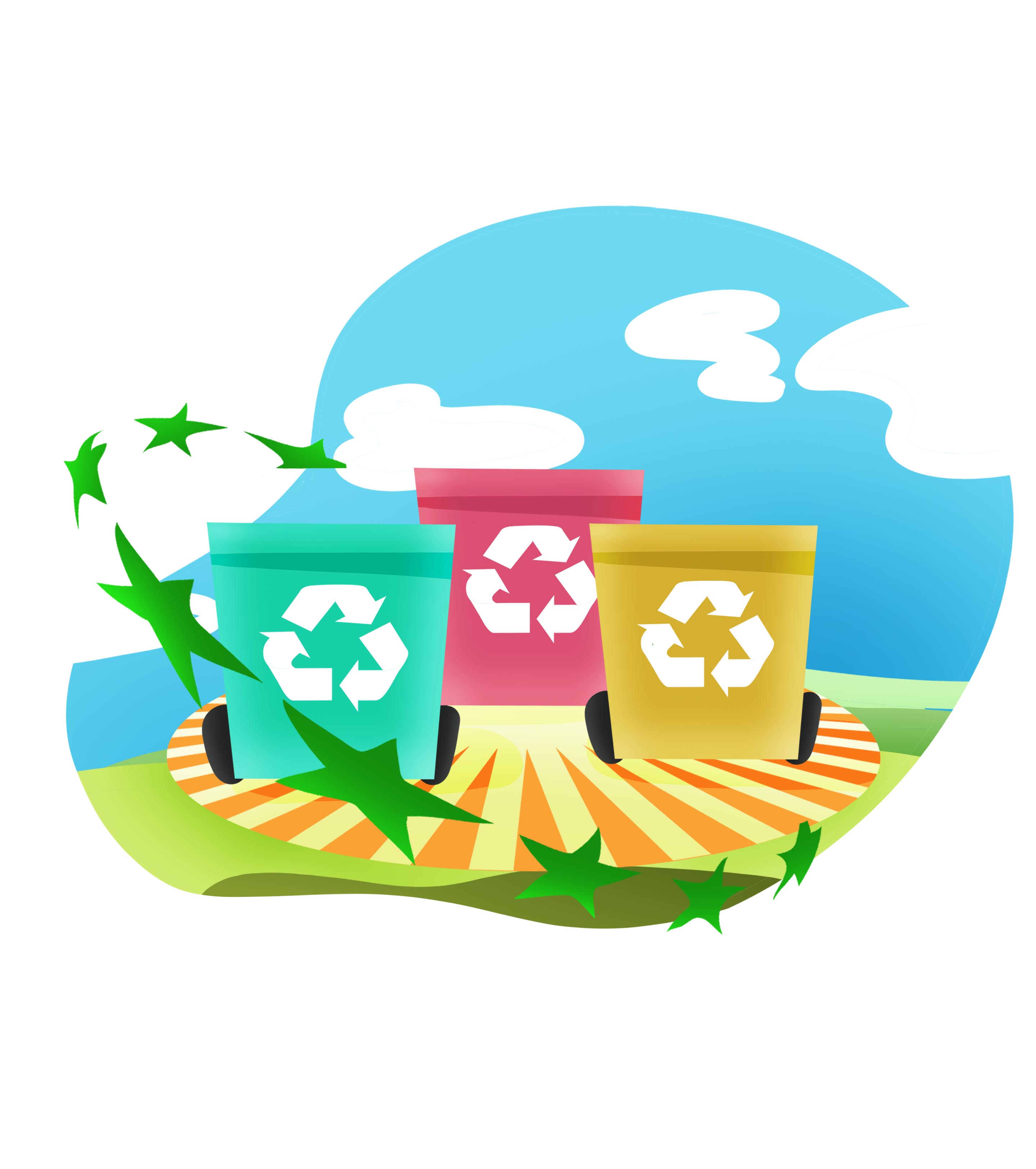 卡通垃圾分类手绘元素