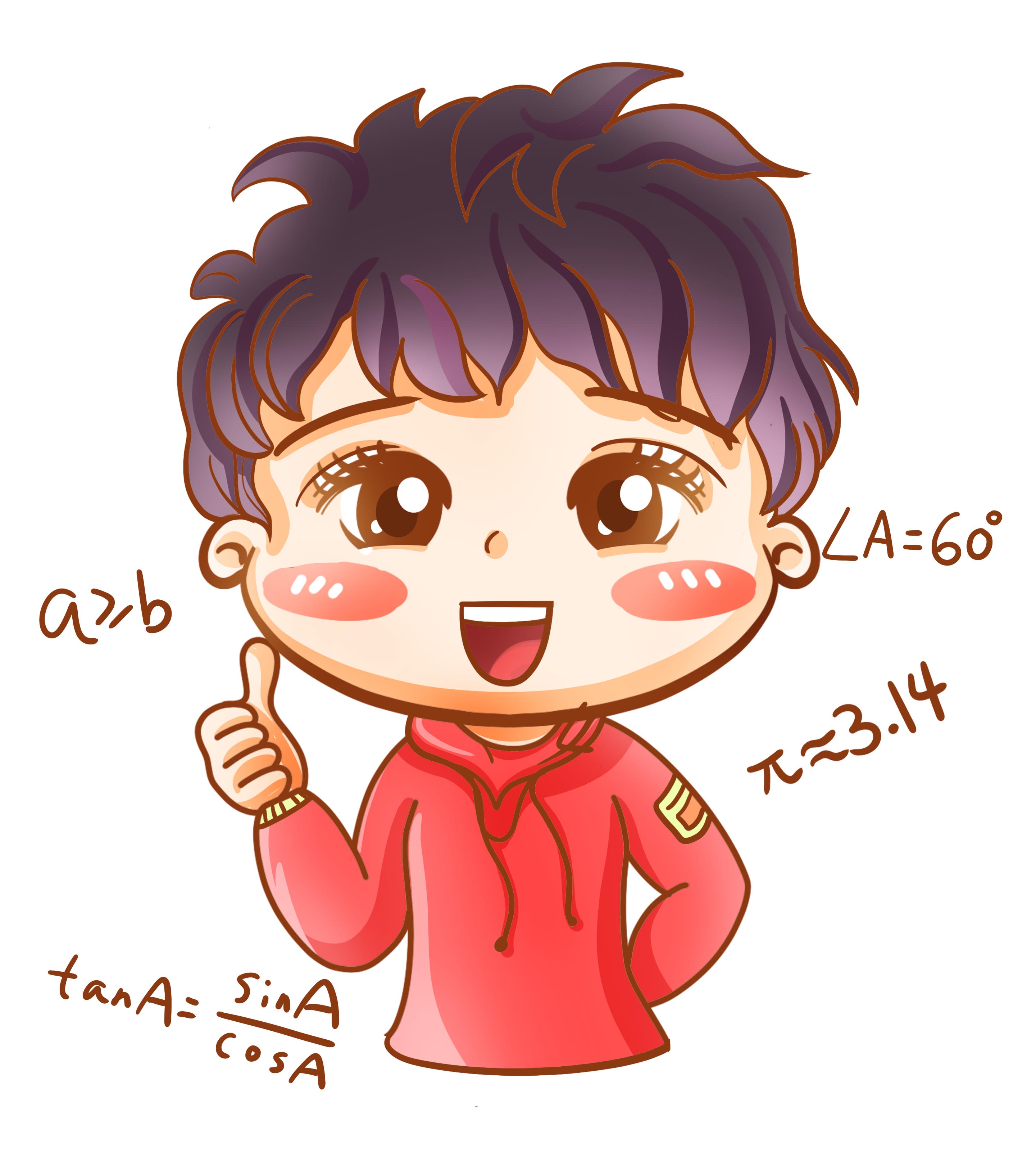 点赞男孩数学学习元素