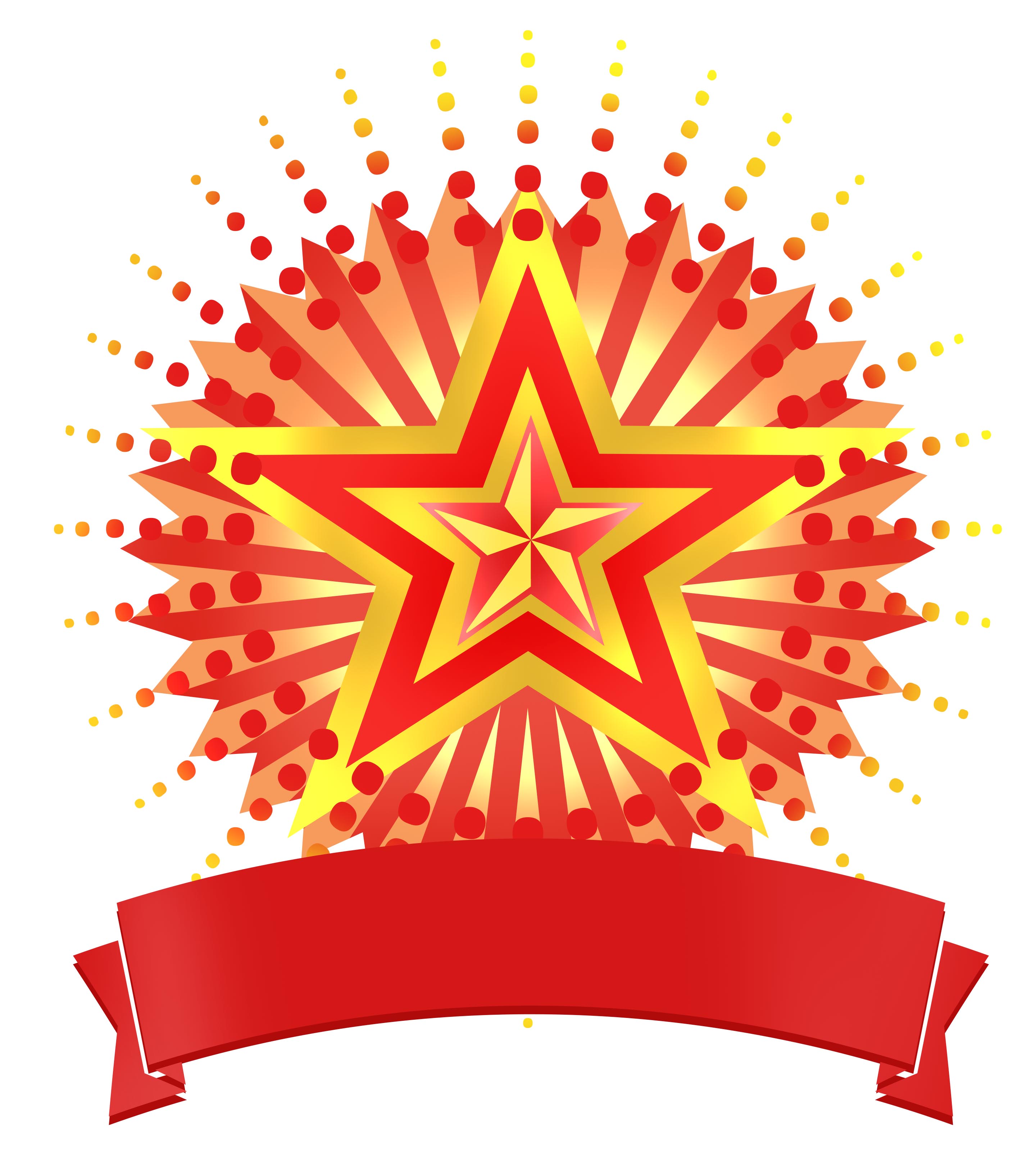 红色闪亮的五角星元素