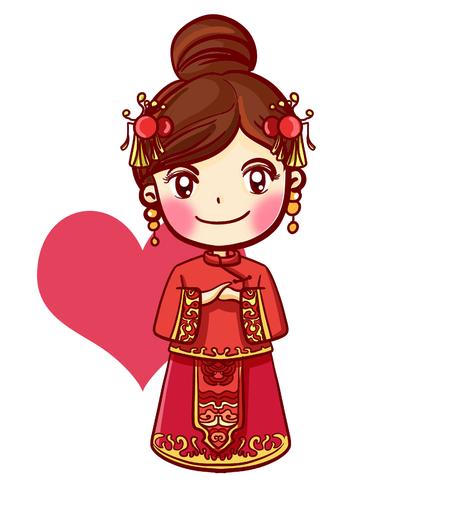 新娘秀禾爱心婚礼元素