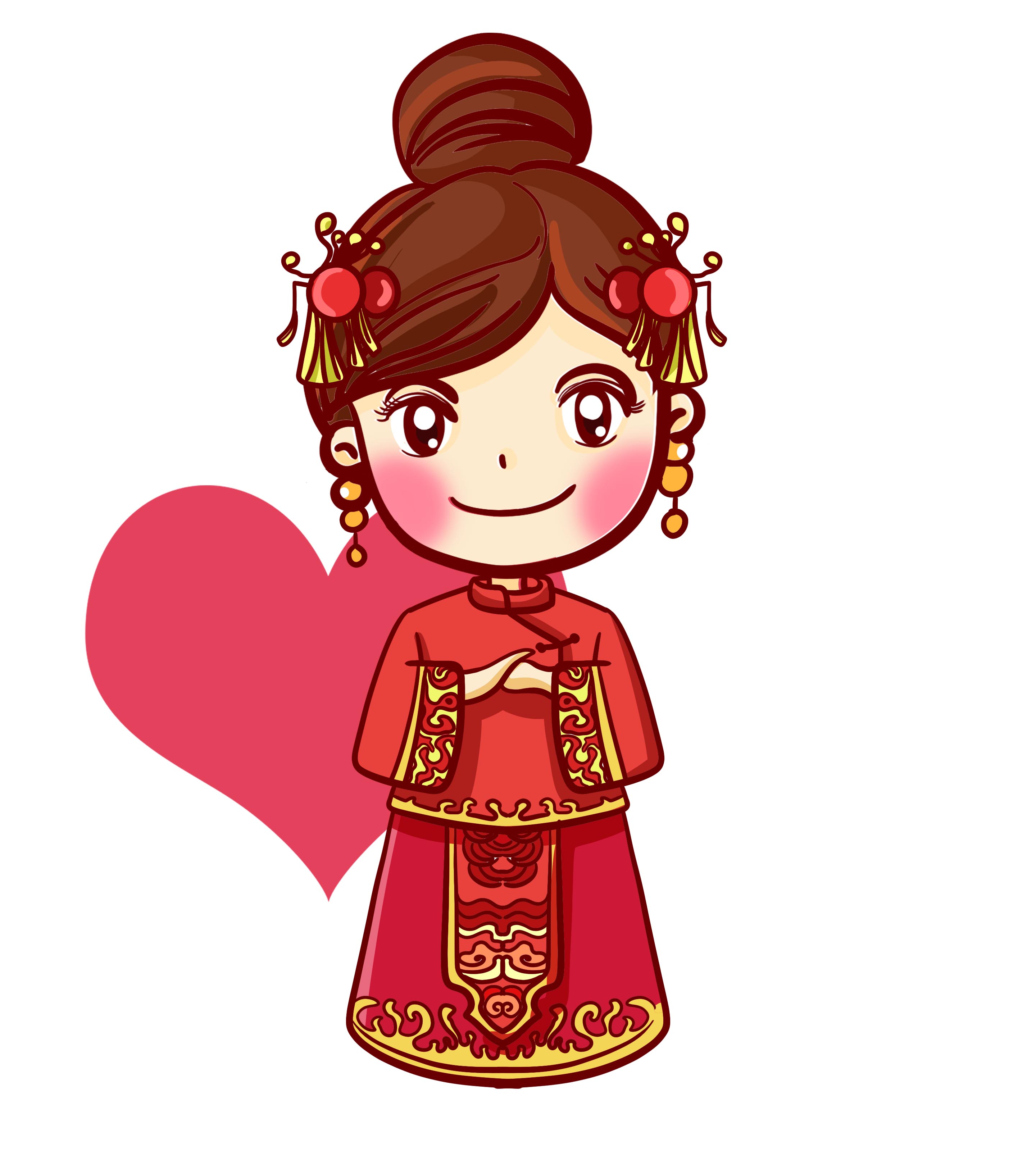 新娘秀禾爱心婚礼元素