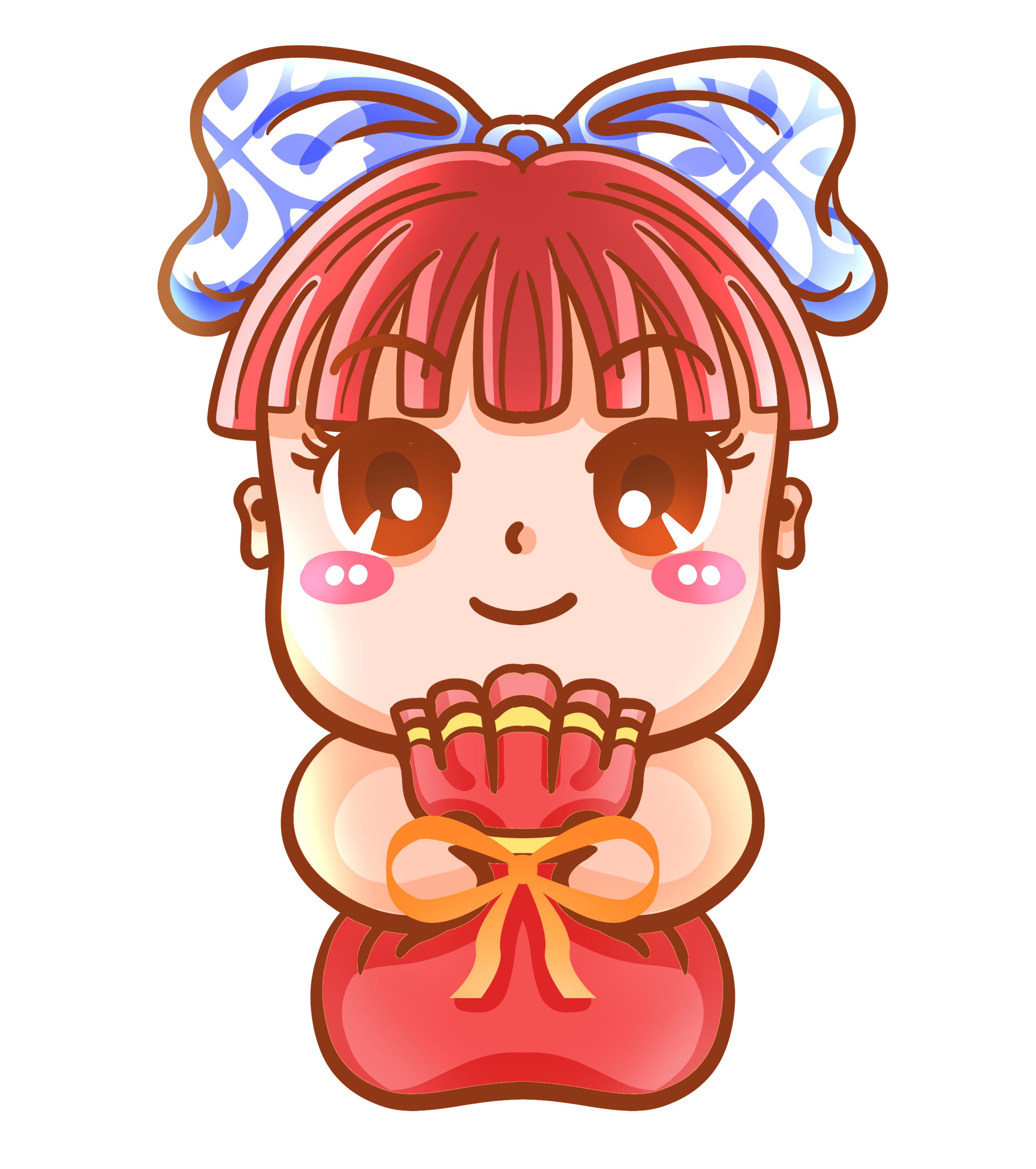 卡通胖女孩福袋元素