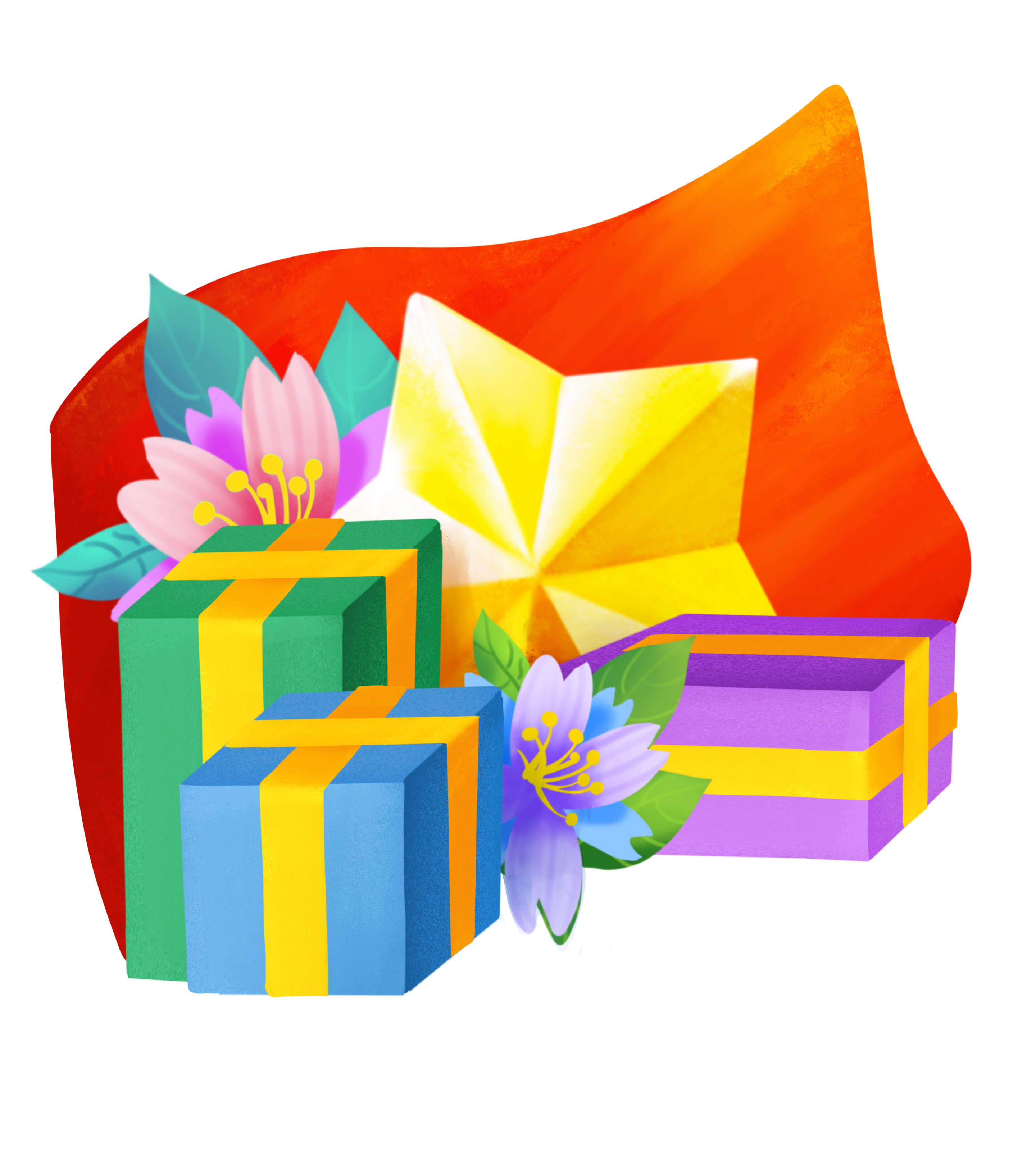 党政旗帜礼物元素