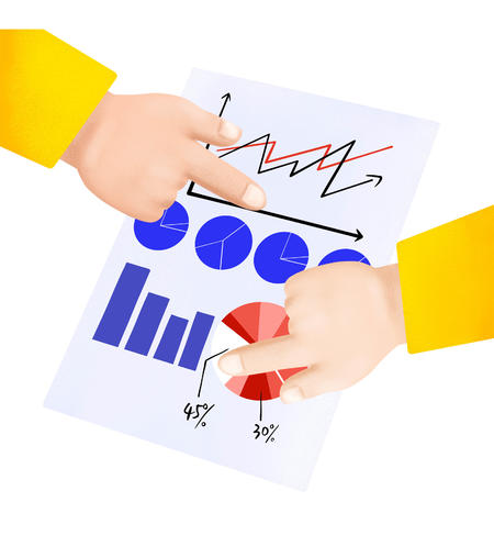 卡通职场办公数据汇报手绘元素