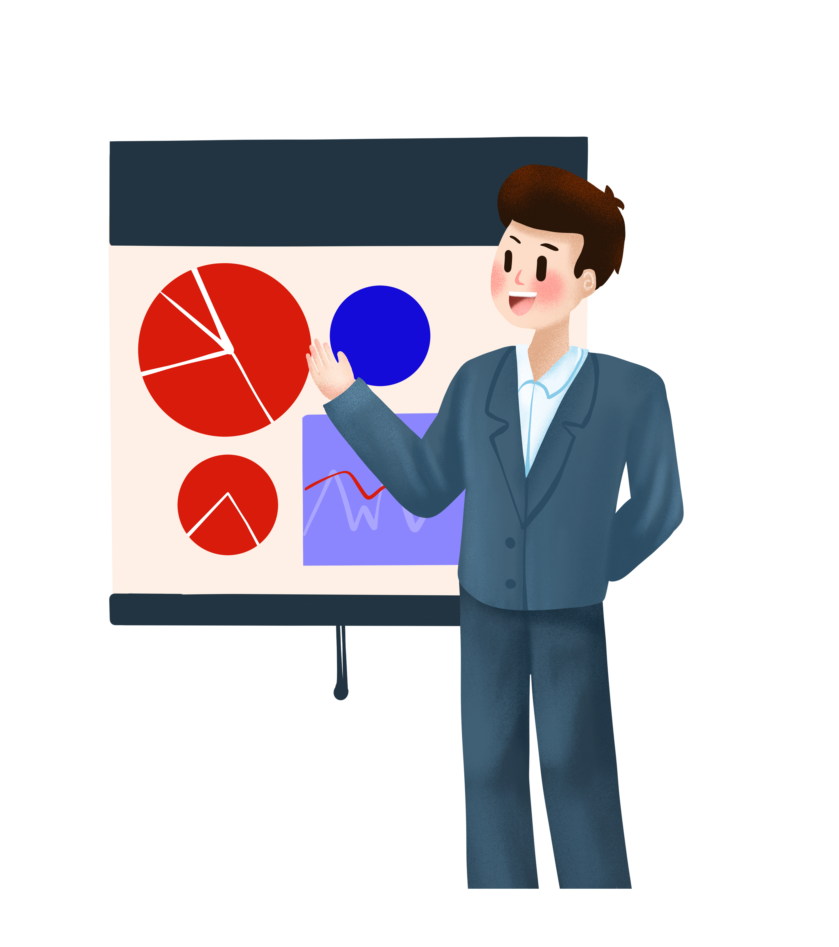 卡通职场男人商业汇报手绘元素