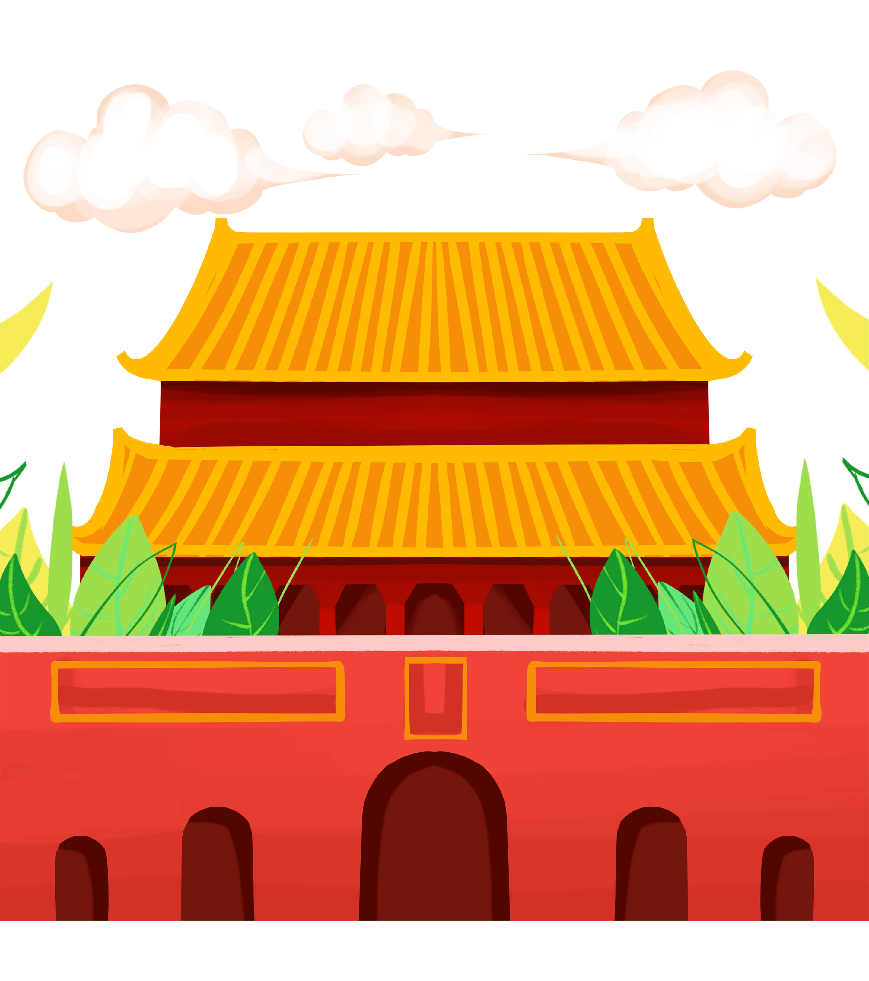 红色天安门城楼党建元素