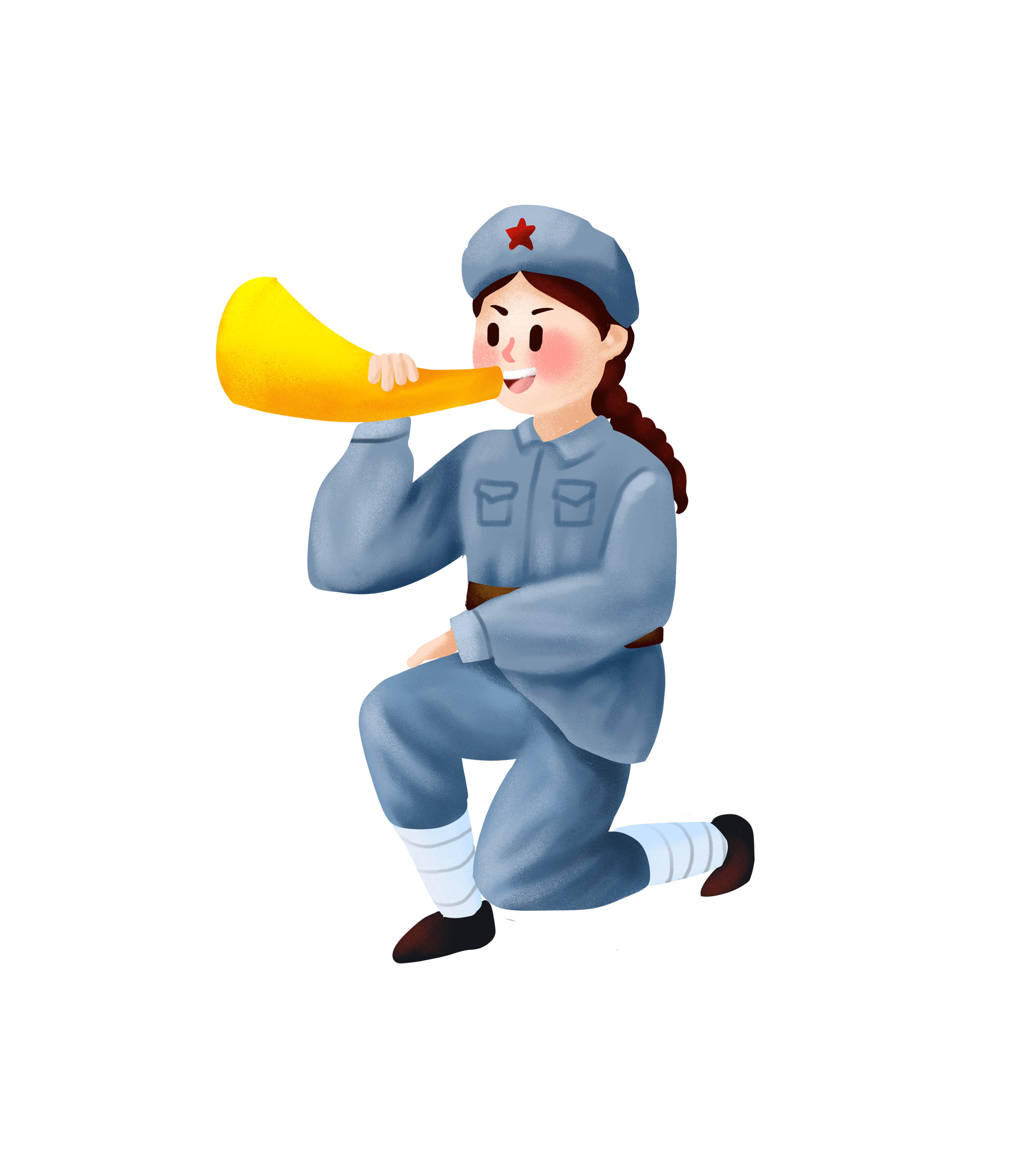 女兵吹喇叭党政元素