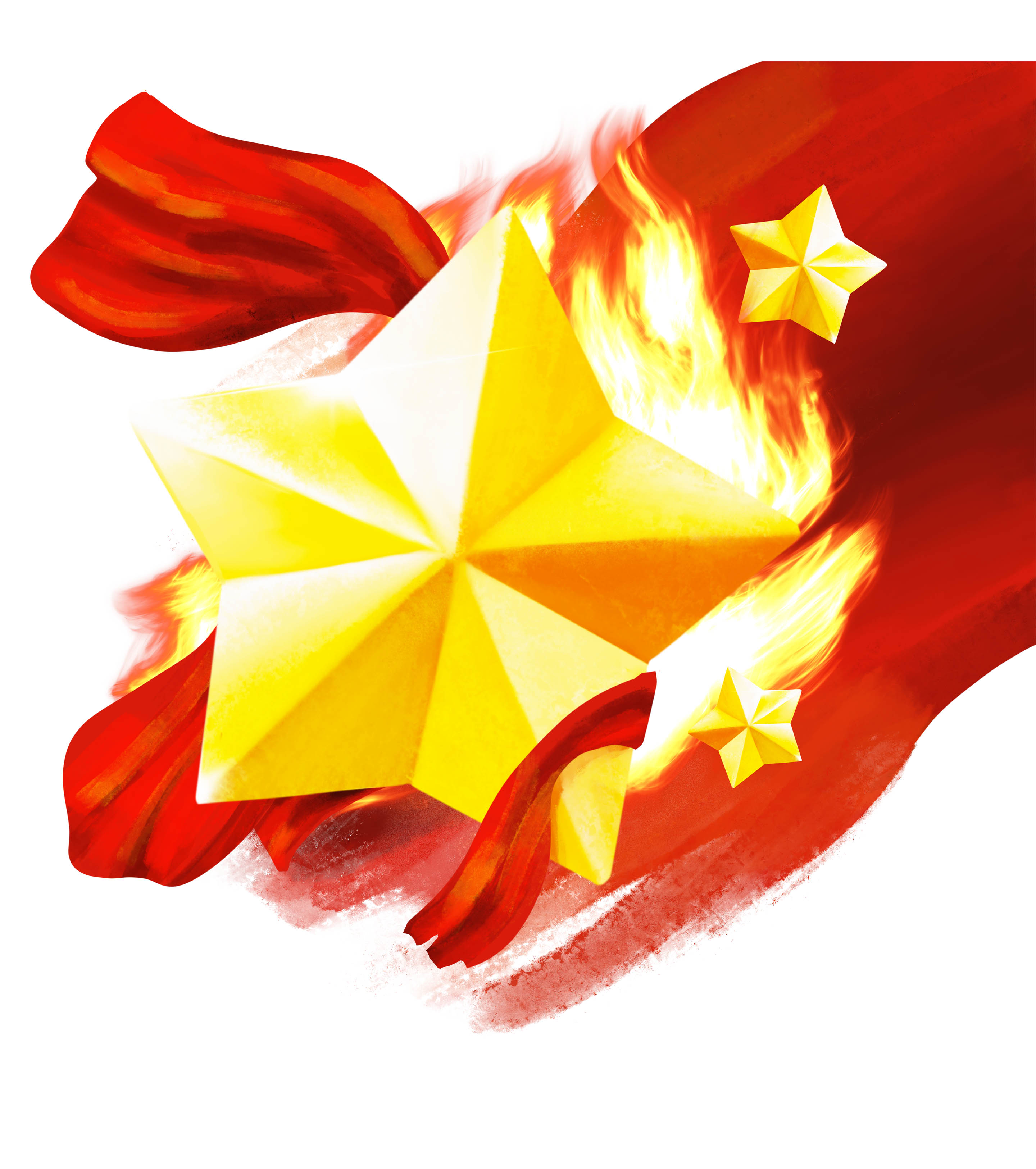 手绘星星之火元素