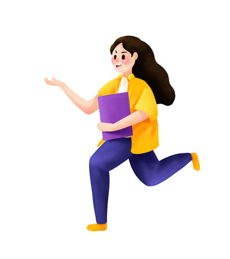 卡通女人企业招聘手绘元素