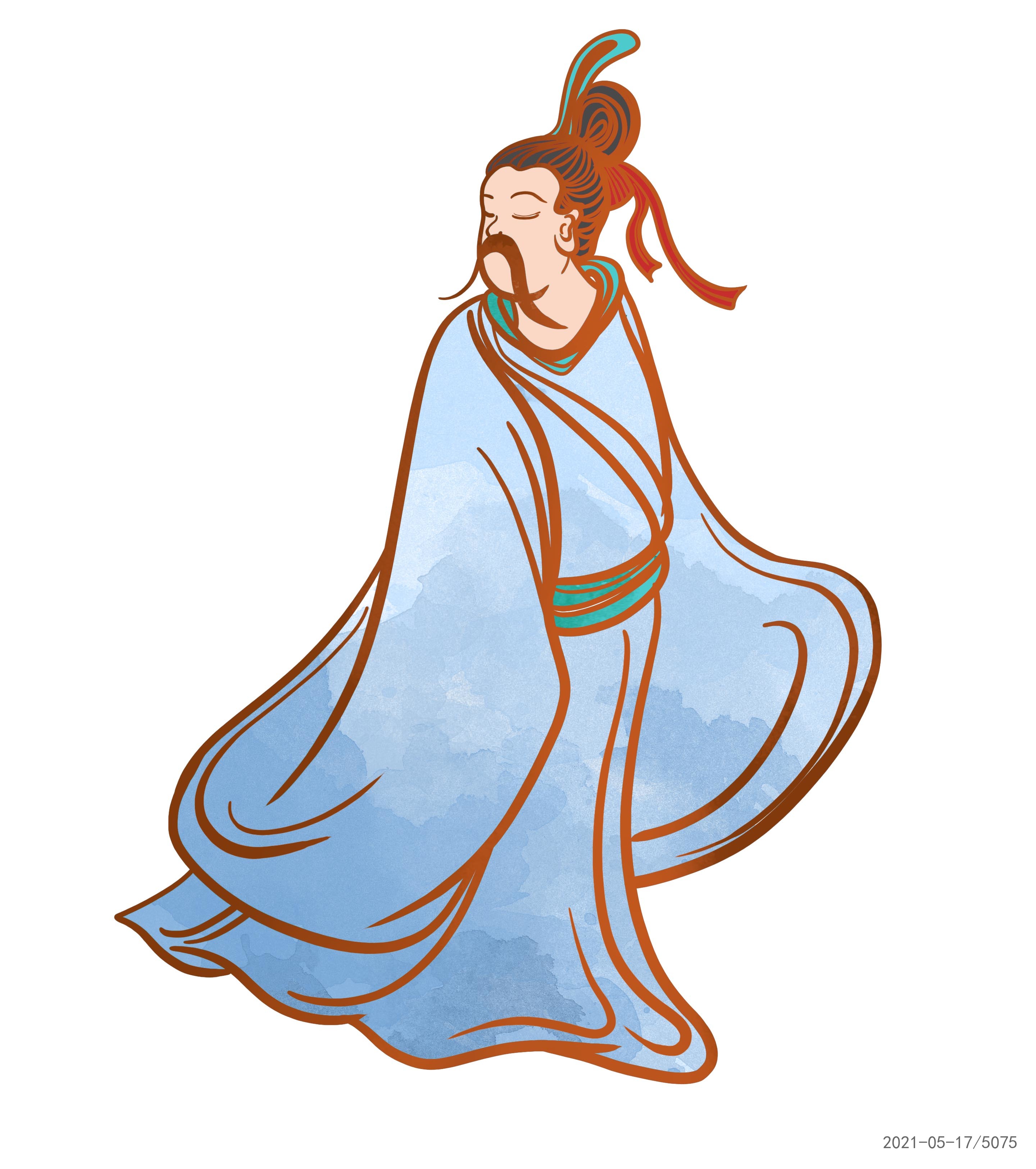 手绘古代男人元素