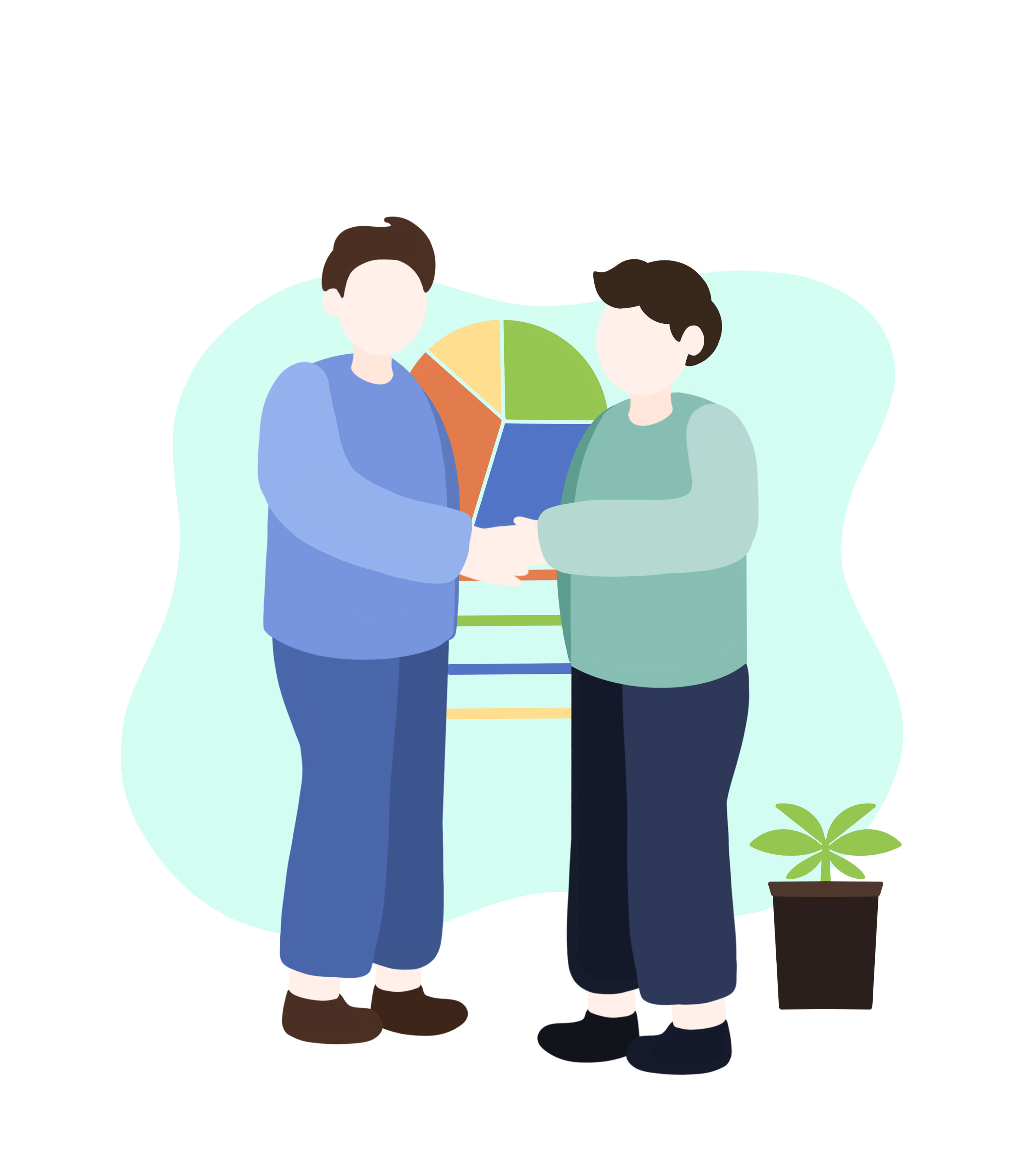 入职培训握手元素