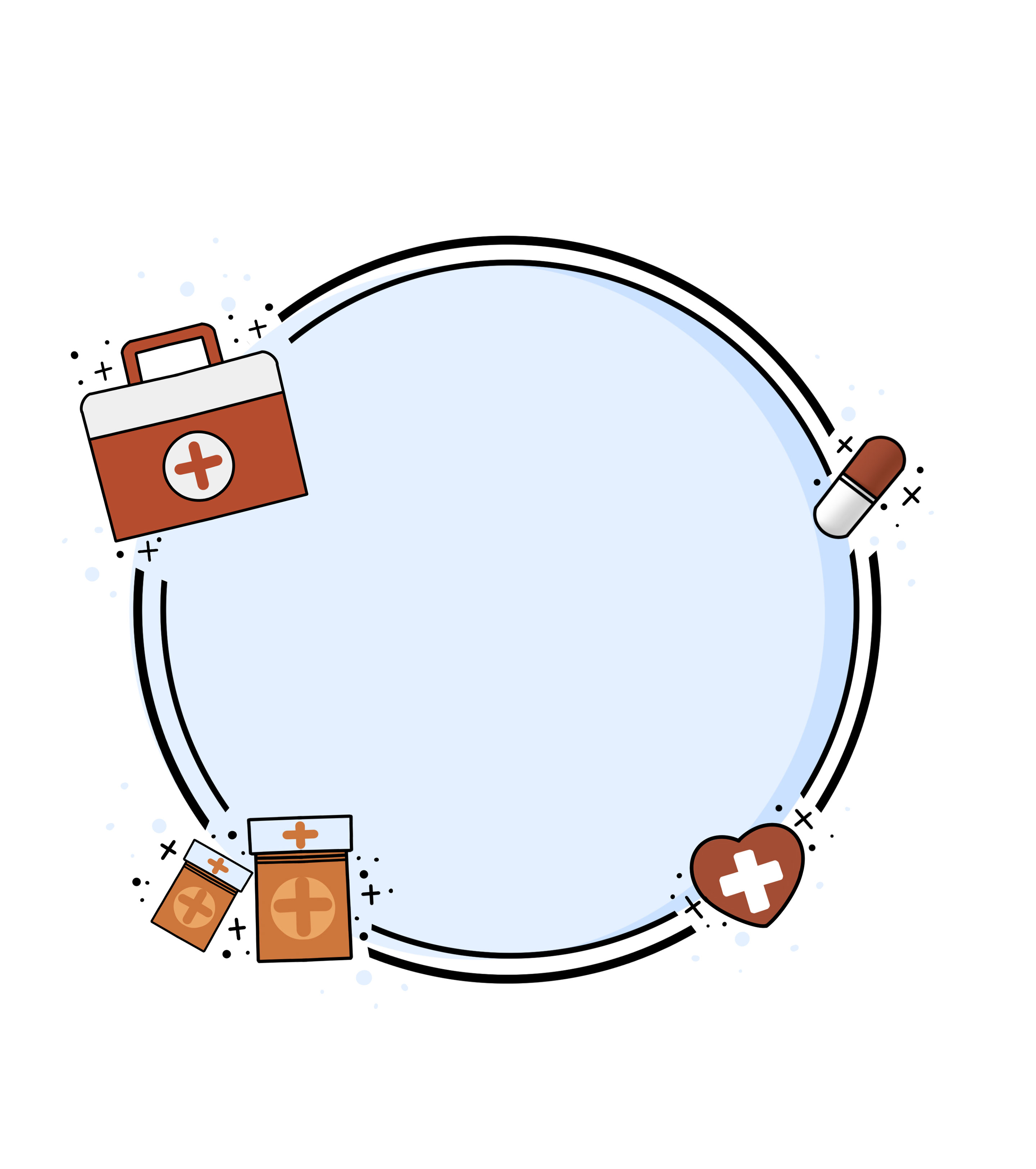 医疗箱药片药瓶边框元素