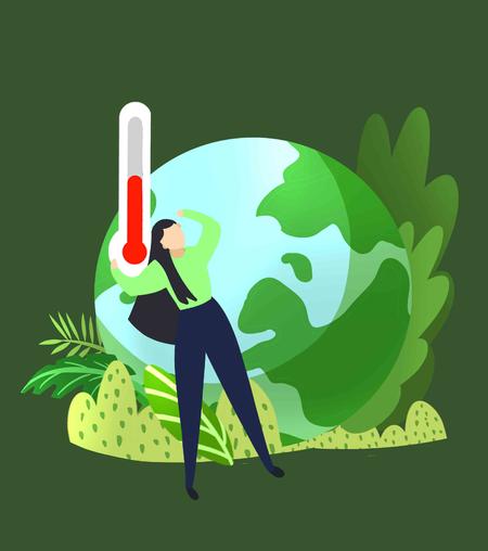 绿色卡通世界环境日元素