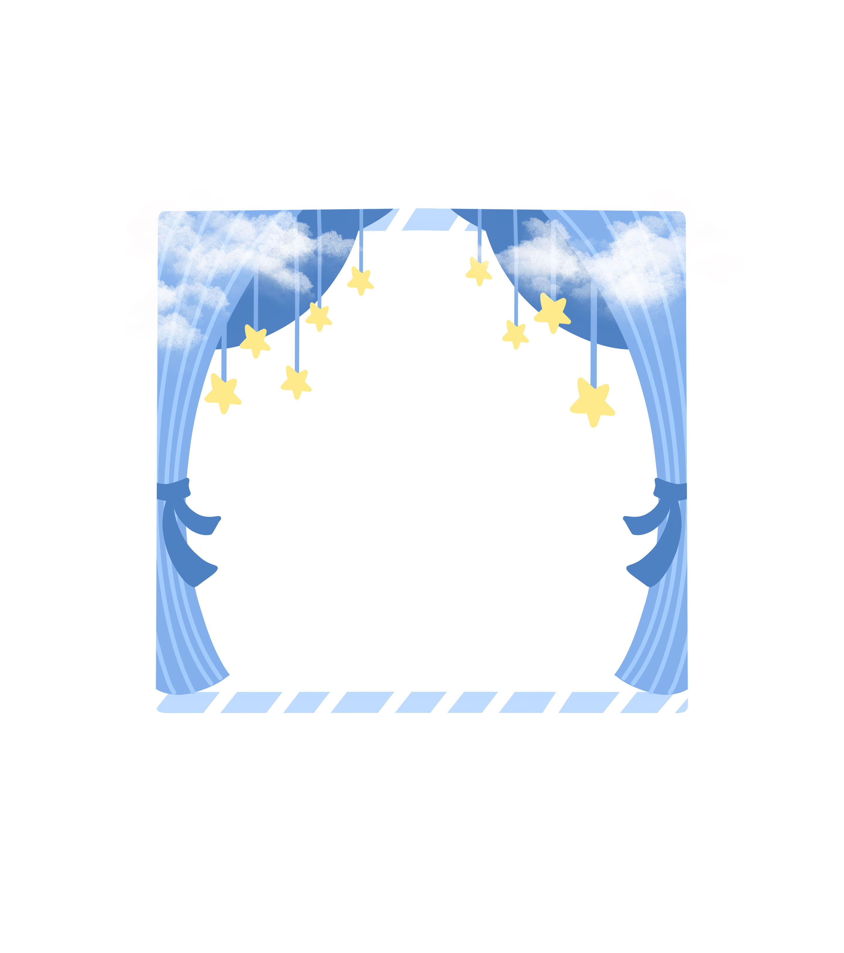 窗外天空星星边框元素